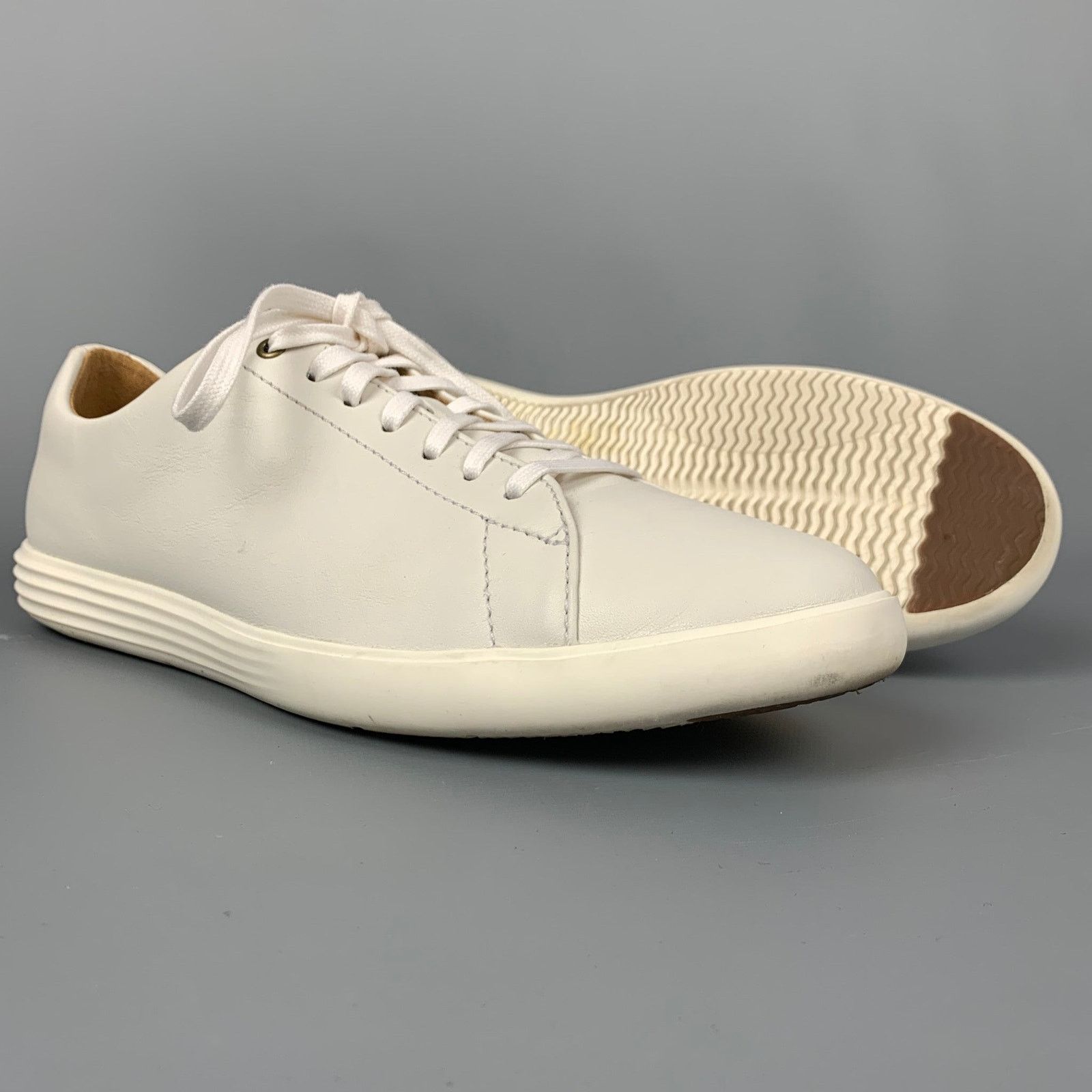 Cole Haan COLE HAAN Size 7.5 Light Gray Leather Low Top Sneakers Size US 7.5 / EU 40-41 - 3 Thumbnail