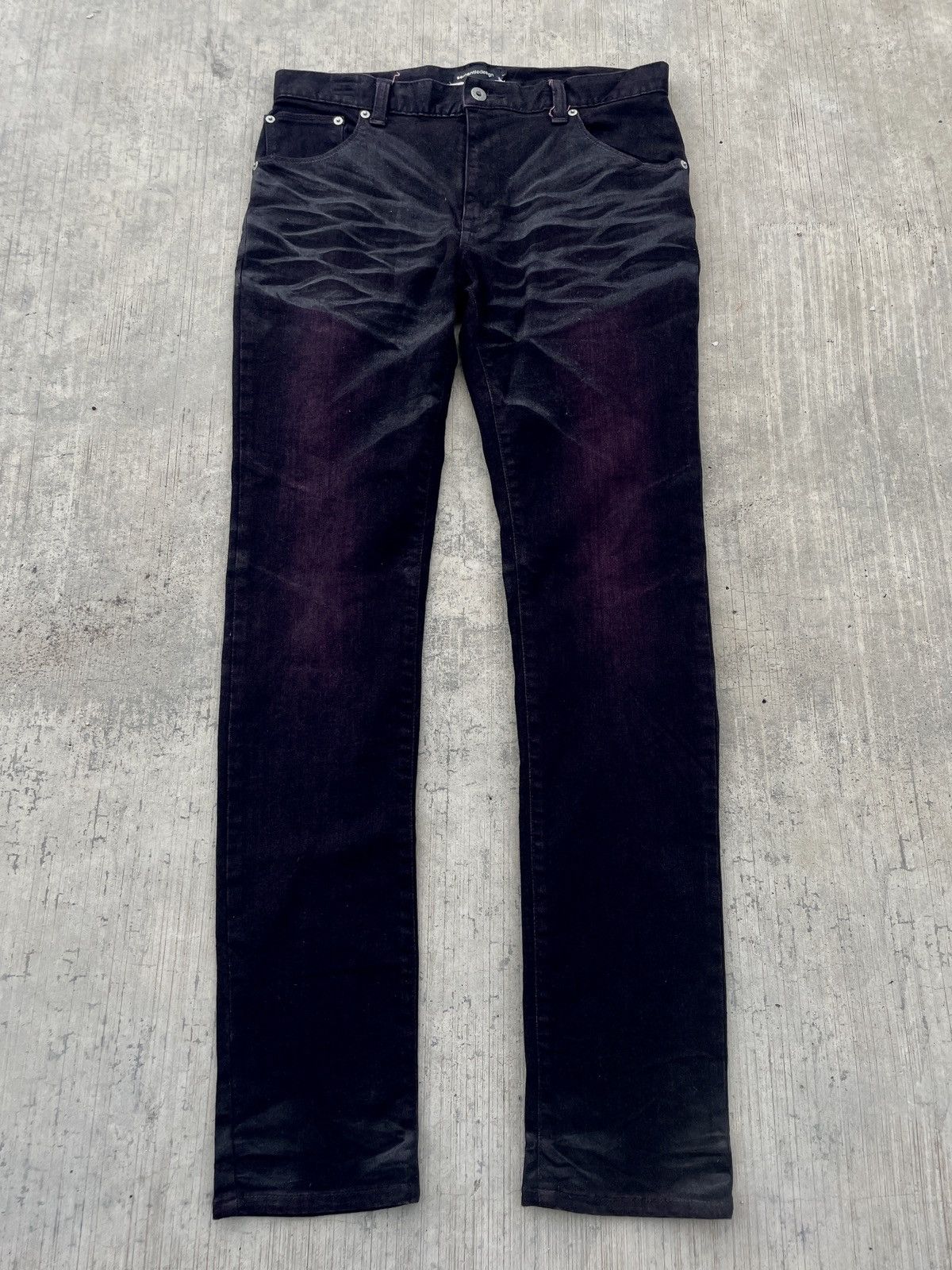 Japanese Brand 💥RARE💥2000s JAPANESE BRAND SEMANTIC DESIGN WAX SKINNY JEANS Size US 32 / EU 48 - 1 Thumbnail