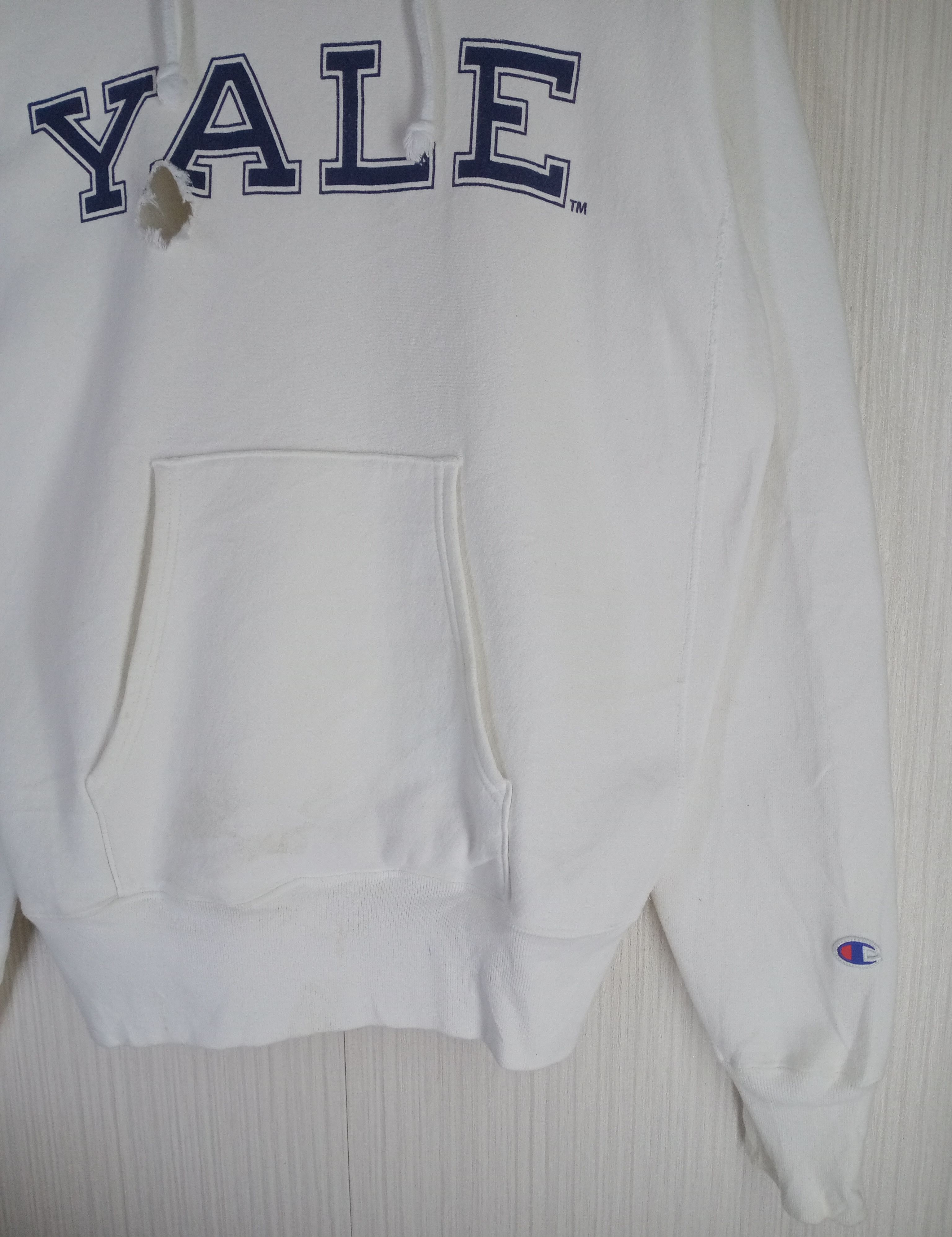 Champion Vintage 90s YALE University Champion Reverse Weave Hoodie Size US XL / EU 56 / 4 - 3 Thumbnail