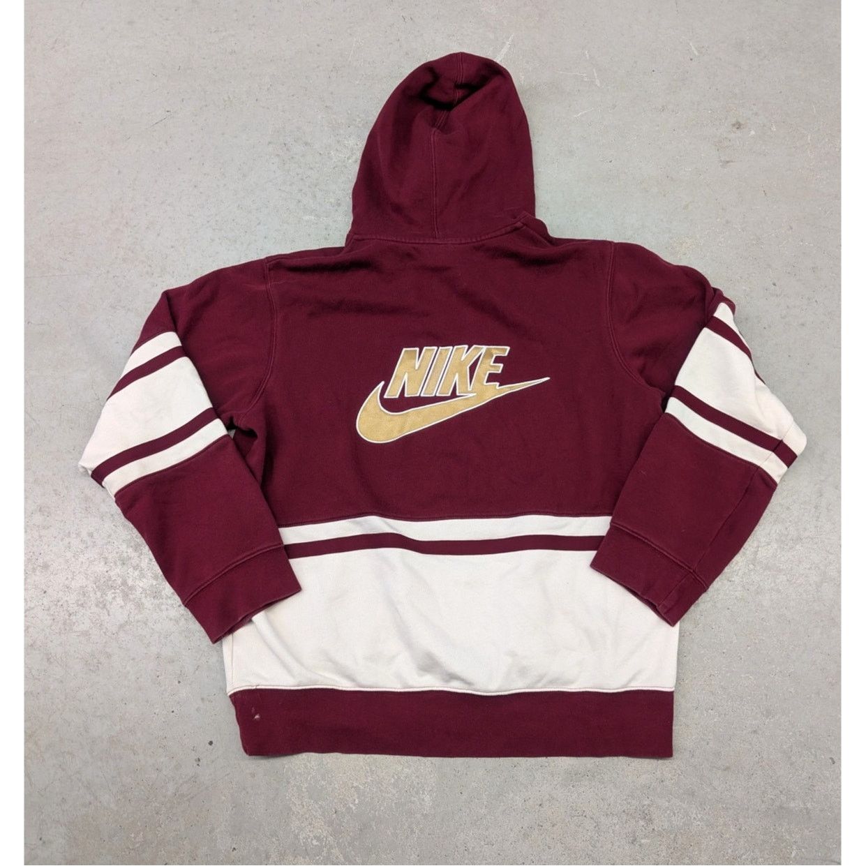 Nike × Vintage 2000s Nike Maroon & White Hockey Stars Hoodie Size US M / EU 48-50 / 2 - 4 Thumbnail