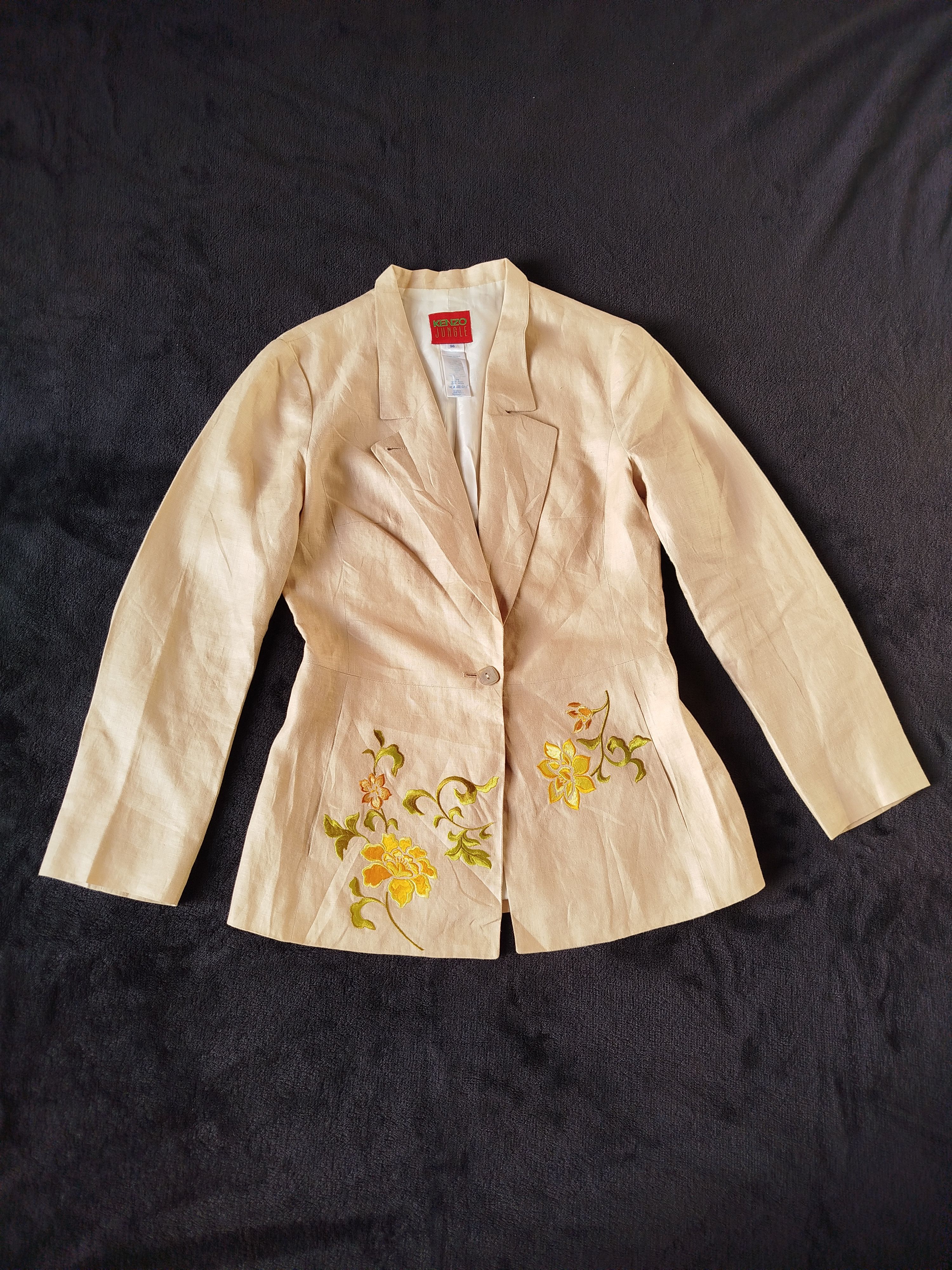 Kenzo KENZO JUNGLE Linen jacket with embroidered motifs Size 36 Size XS / US 0-2 / IT 36-38 - 1 Thumbnail