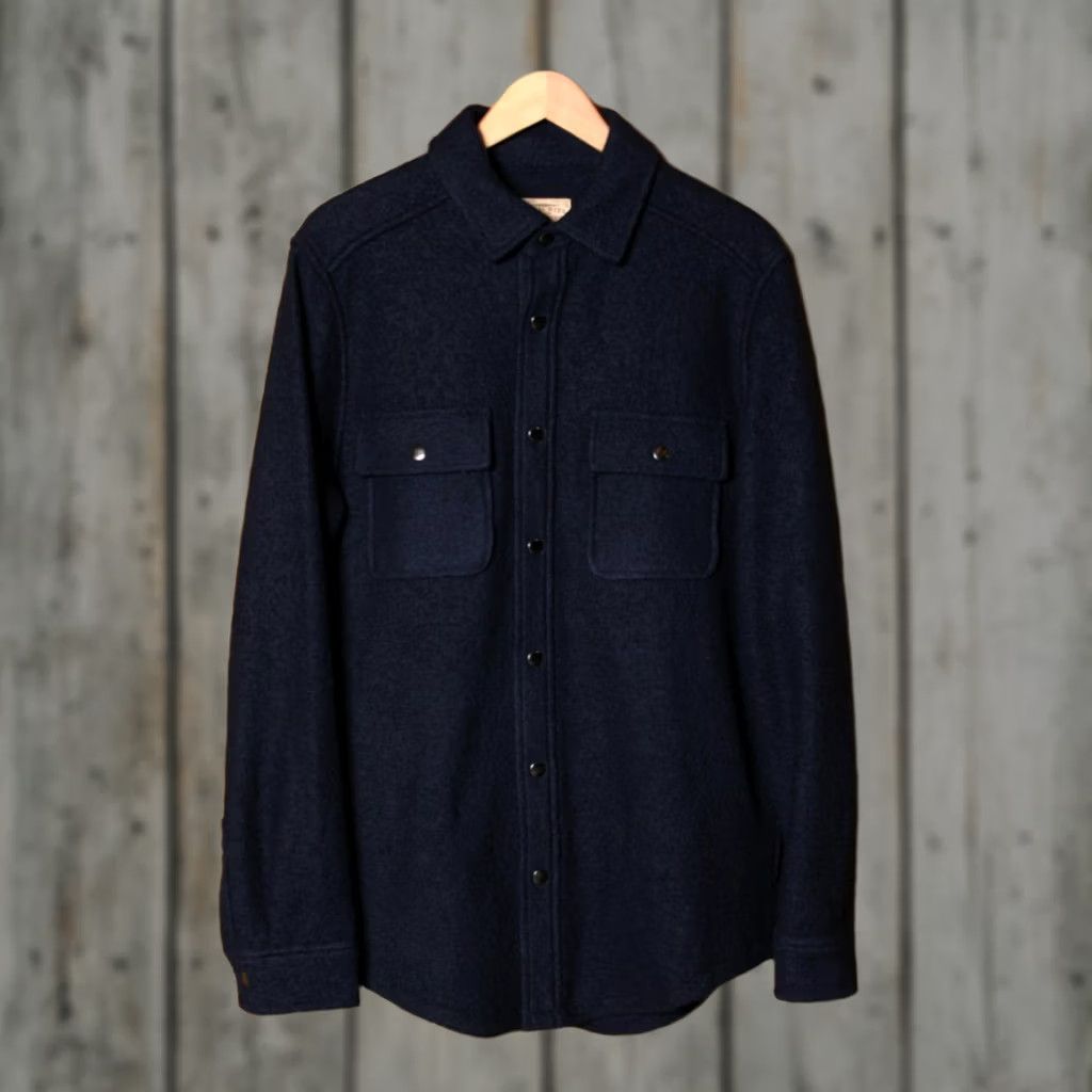 Vintage Telluride Clothing Co. Blue Wool Blend Snap Button Shirt Jacket M Shacket Mens Size US M / EU 48-50 / 2 - 1 Thumbnail