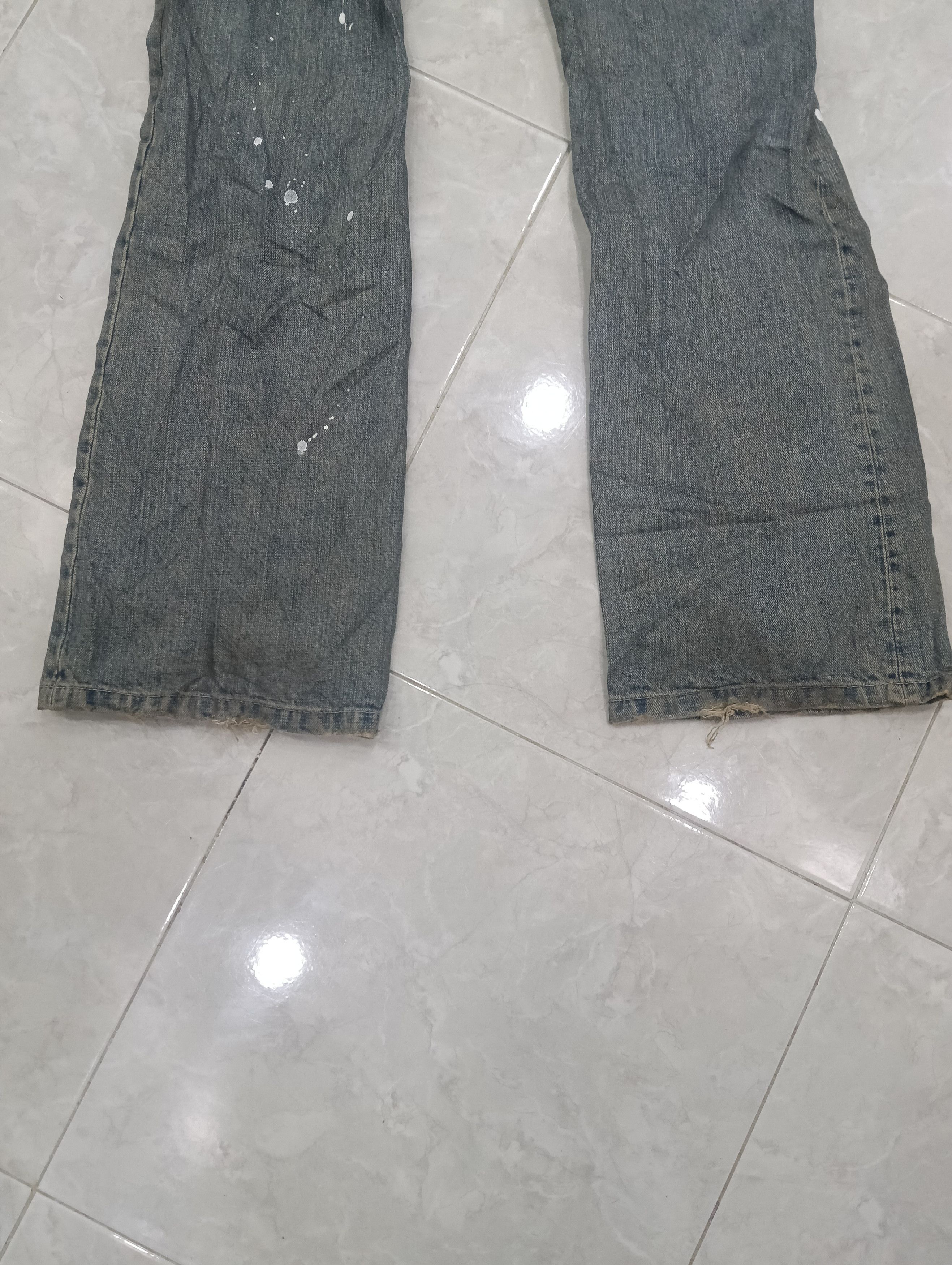 Issey Miyake Tete Homme Thrashed Sick Denim Studded Bootcut Size 33" - 9 Thumbnail