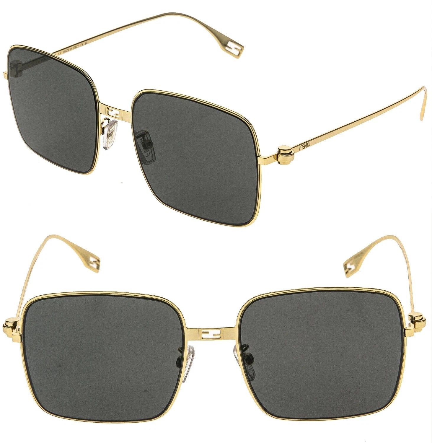 Fendi FENDI BAGUETTE 40123 Gold Fashion Sunglasses FE40123U 30A Size ONE SIZE - 1 Thumbnail