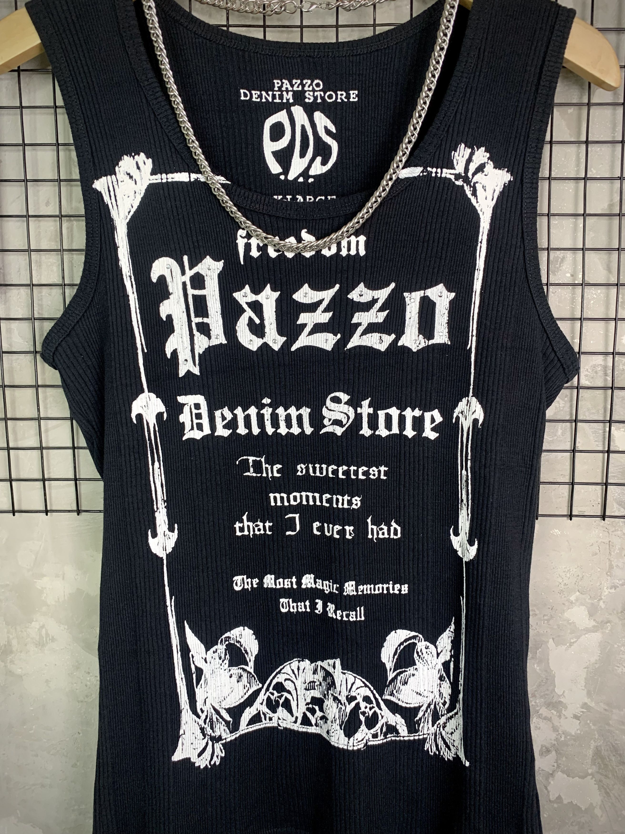 Pazzo Y2K Pazzo Grunge Gothic Graphic Poem Thermal TankTops Size US XL / EU 56 / 4 - 3 Thumbnail