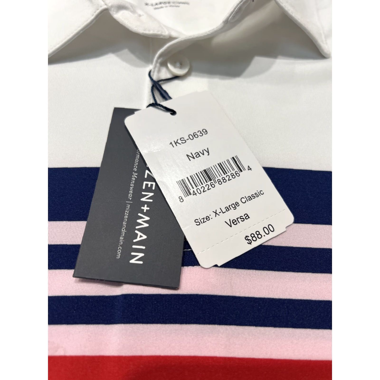 Mizzen+Main MIZZEN+MAIN Men's Golf Polo Shirt XL Multicolor Short Sleeve Collared Breathable Performance 2020s Size US XL / EU 56 / 4 - 5 Thumbnail