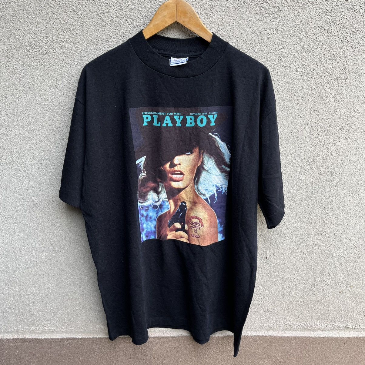 Playboy Vintage 90s PLAYBOY Beth Hyatt photo tee magazine cover Size US XL / EU 56 / 4 - 1 Thumbnail