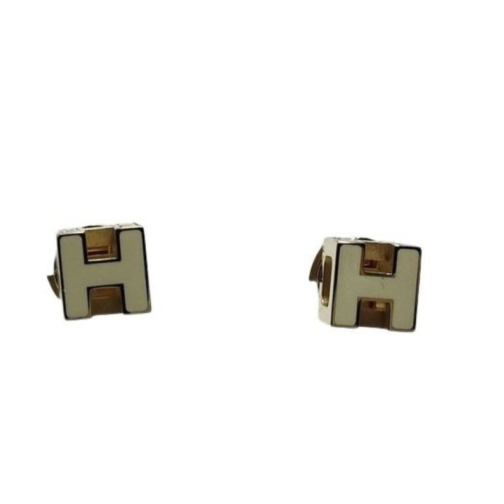 Hermes Hermes Earrings Cage d'H H Cube White Gold Metal Women's Size ONE SIZE - 1 Thumbnail