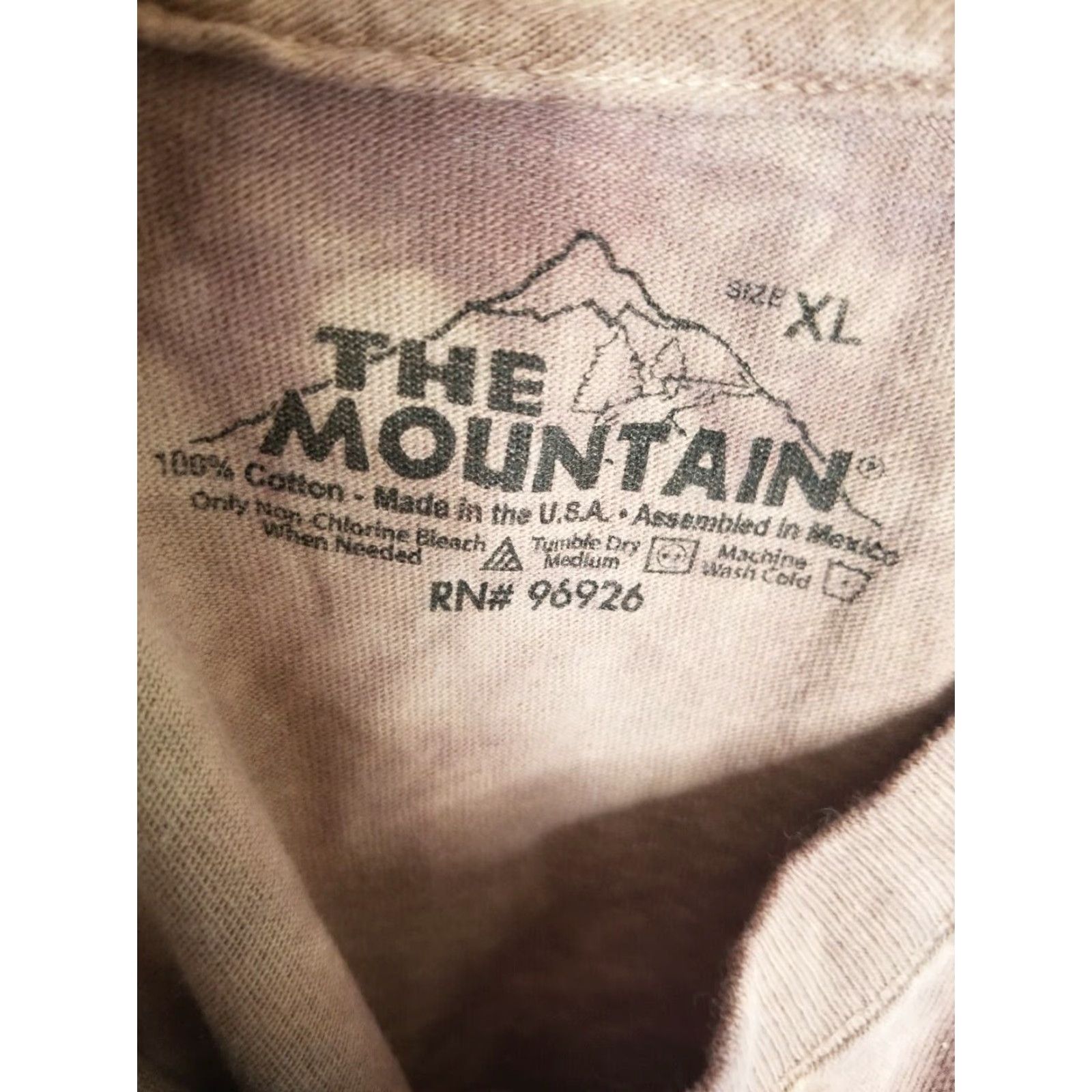 The Mountain VINTAGE The Mountain T Shirt Bulldog Tie Dye Distressed 90s Mens XL Brown Crew Neck Short Sleeve Cotton Graphic Print logo United States Mens XL Size US XL / EU 56 / 4 - 4 Thumbnail