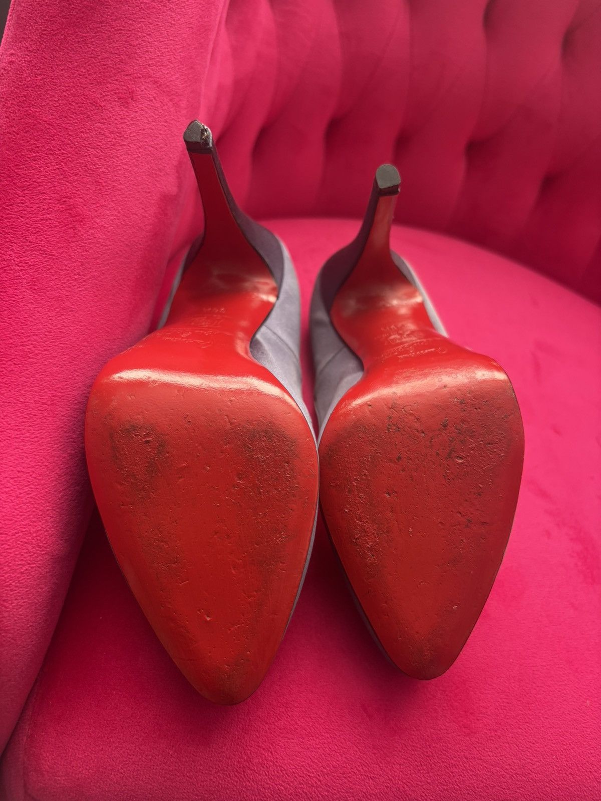Christian Louboutin Christian Louboutin Gray Satin Pump Heels Size US 6.5 / IT 36.5 - 7 Thumbnail