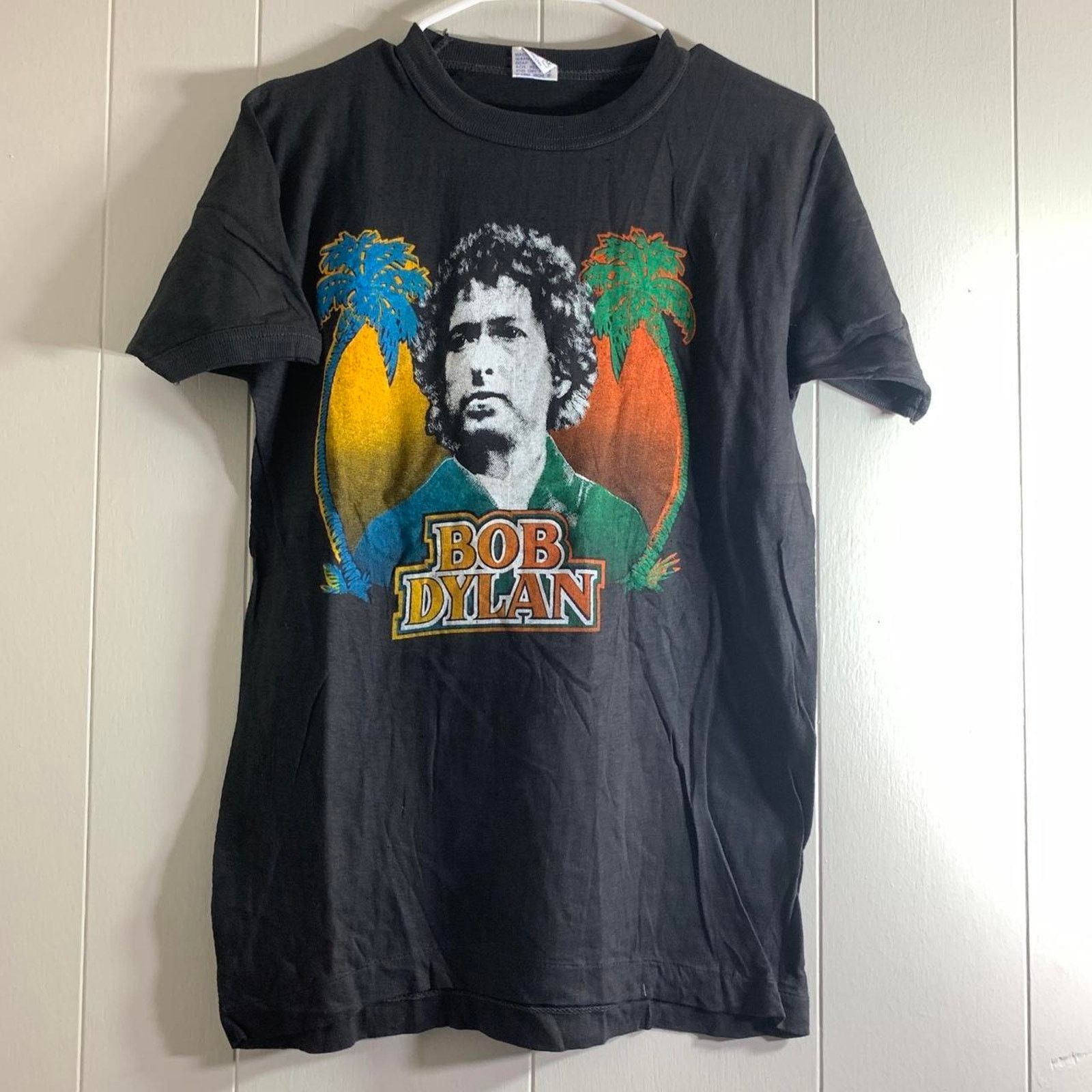 Vintage 70s BOB DYLAN single stitch double sided graphic tee shirt M Size US M / EU 48-50 / 2 - 2 Thumbnail