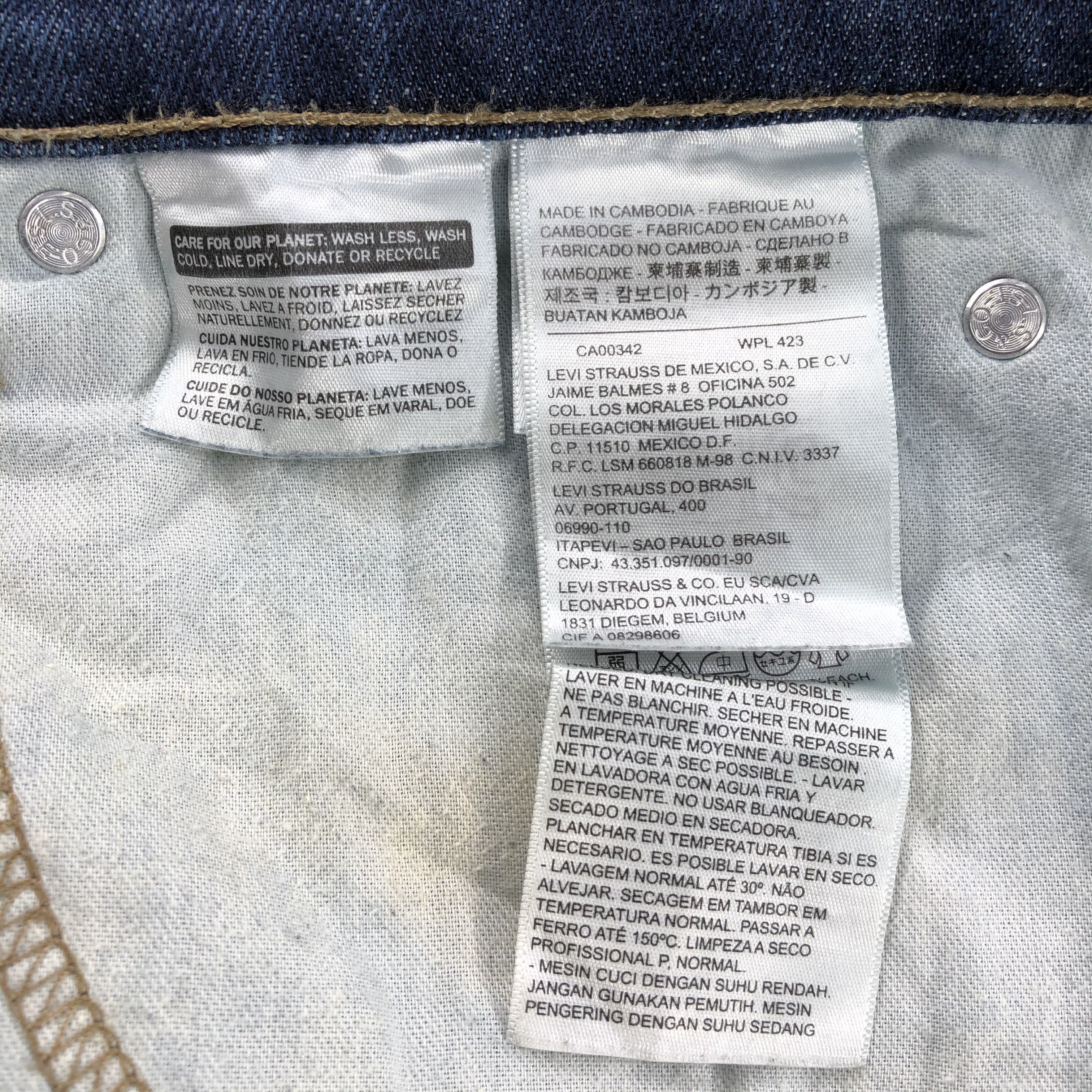 Levi's Blue wash Vintage Levis 511 Jeans Distressed Denim-J1114 Size US 34 / EU 50 - 11 Thumbnail
