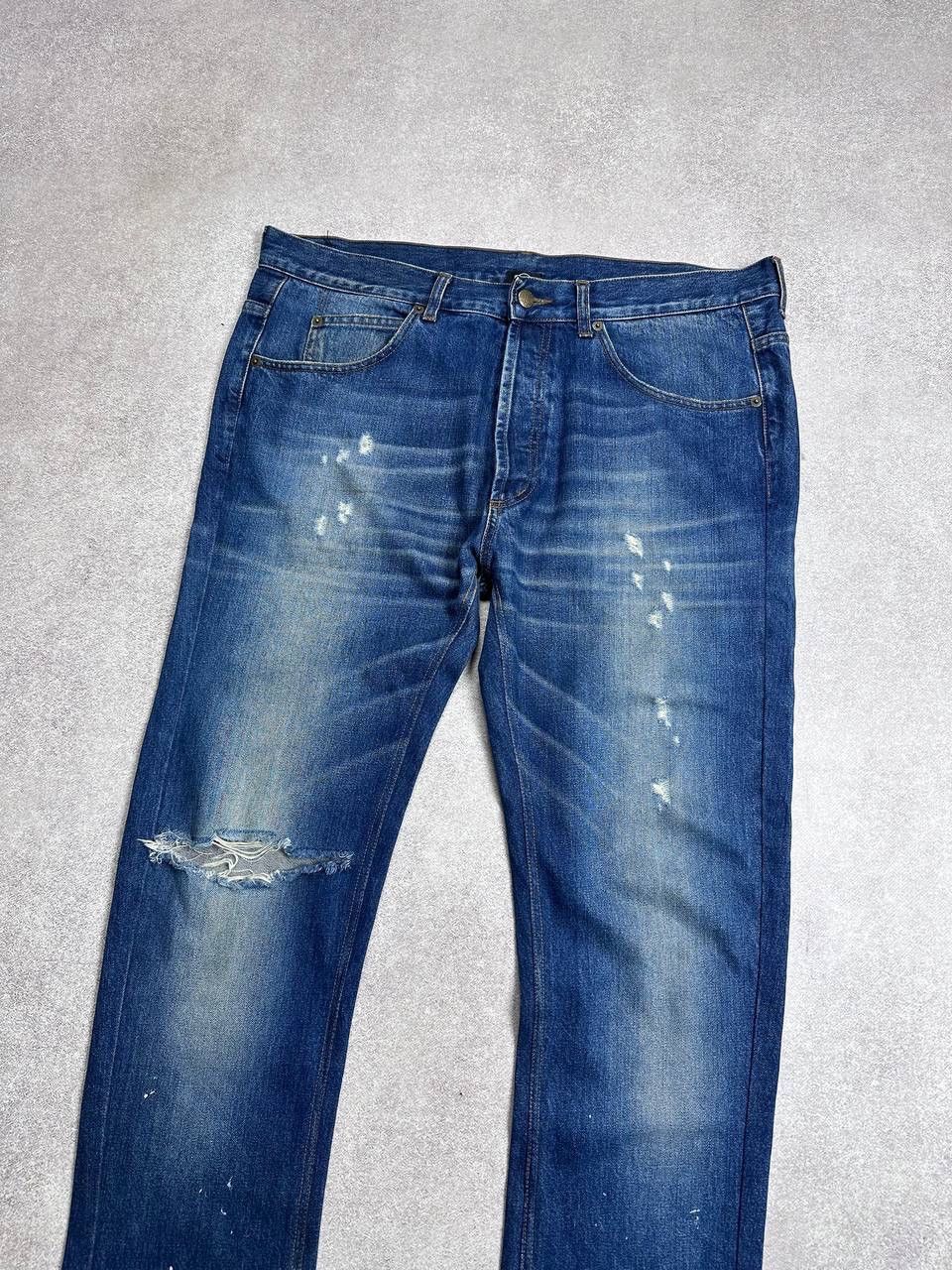 Alexander McQueen Vintage Alexander McQueen Distressed Flared Jeans 36 Size US 36 / EU 52 - 2 Thumbnail