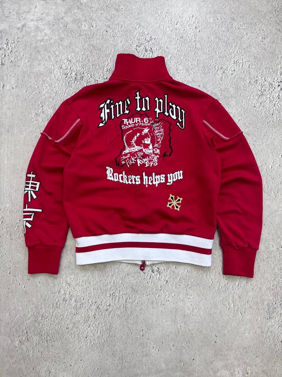 Affliction × Le Grande Bleu (L.G.B.) Y2K Japanese Crazy TRASHED Studded Punk LGB STYLE Hoodie Size US M / EU 48-50 / 2 - 8 Thumbnail