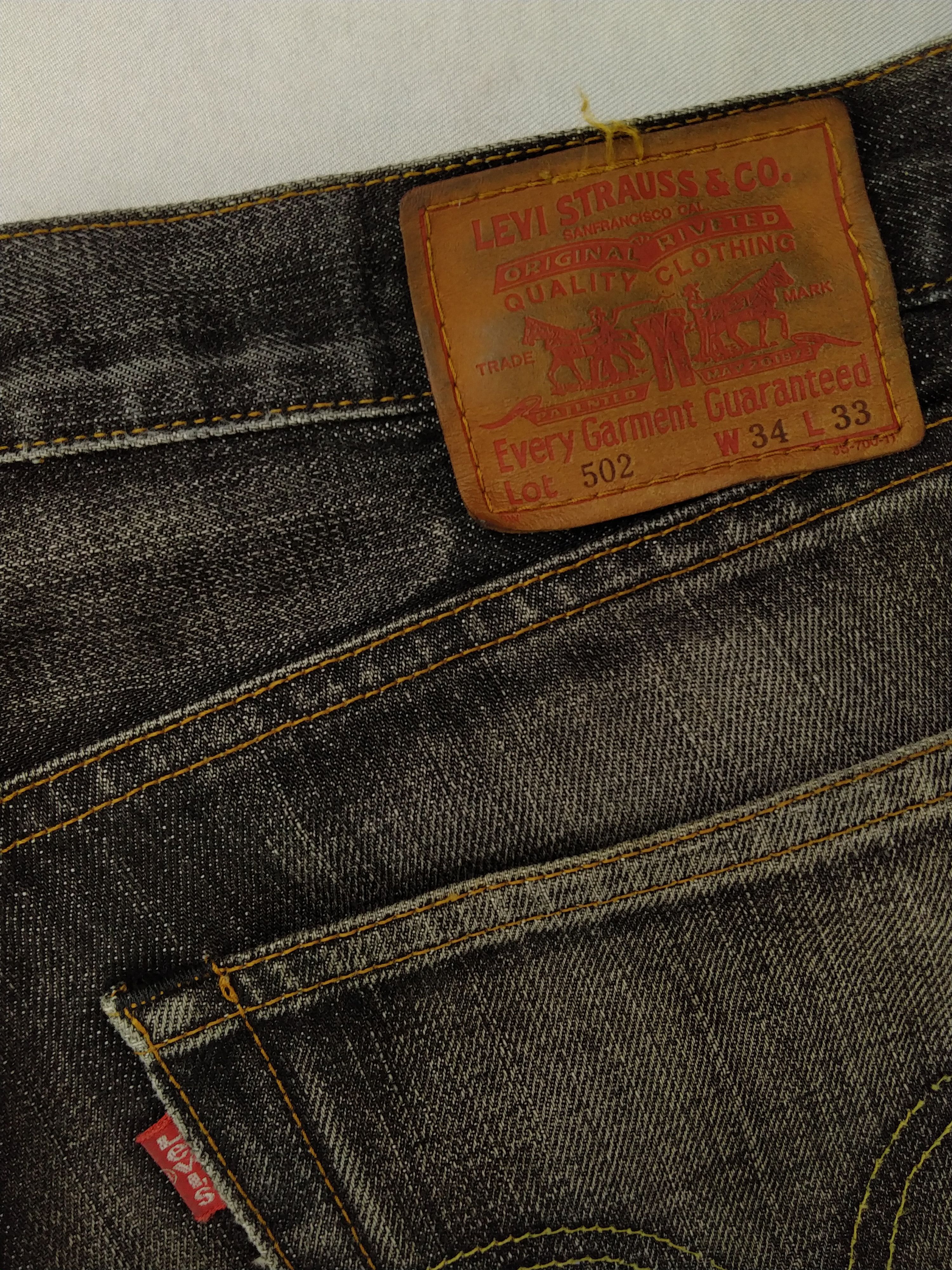 Levi's Black Distressed Vintage Levi's 502 34x28 Denim -JN937 Size US 34 / EU 50 - 10 Thumbnail