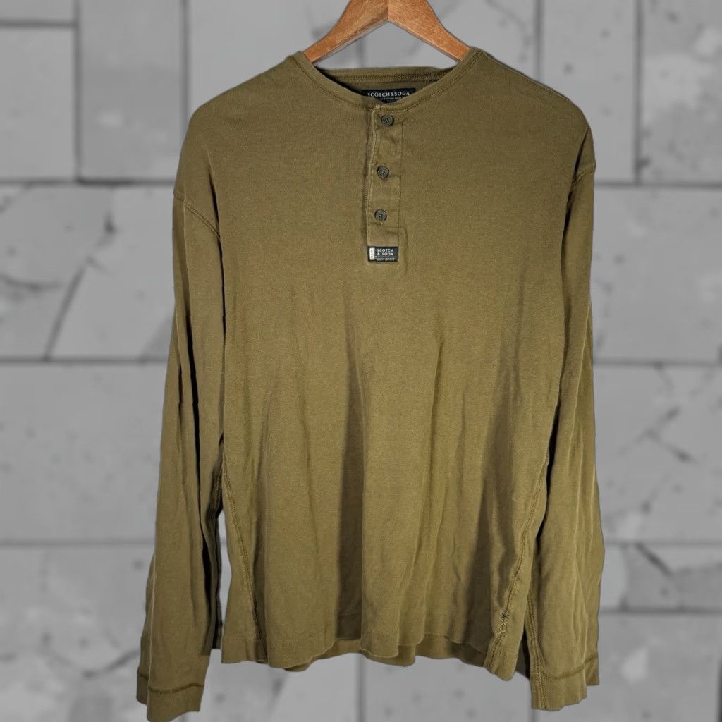 Scotch & Soda SCOTCH & SODA Shirt Long Sleeve Henley Style Mens Size S Brown Button-Up Classic Casual Shirt Mens S Brown Henley Shirt Size US S / EU 44-46 / 1 - 1 Thumbnail