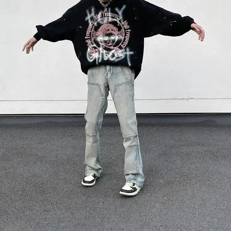 Japanese Brand Retro loose flared jeans Size US 30 / EU 46 - 4 Thumbnail