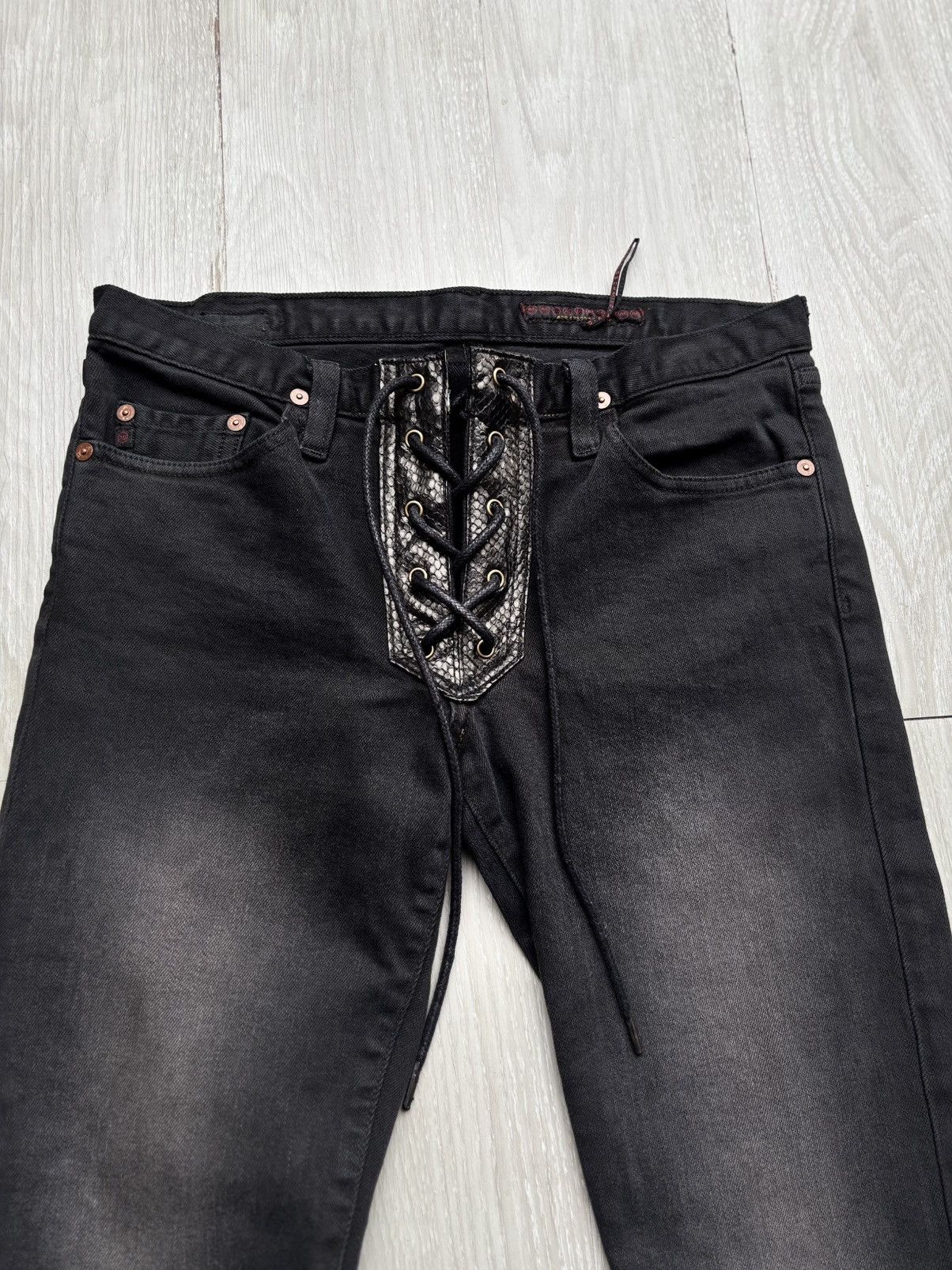 Japanese Brand AG lace up flare jeans Size US 27 - 2 Thumbnail