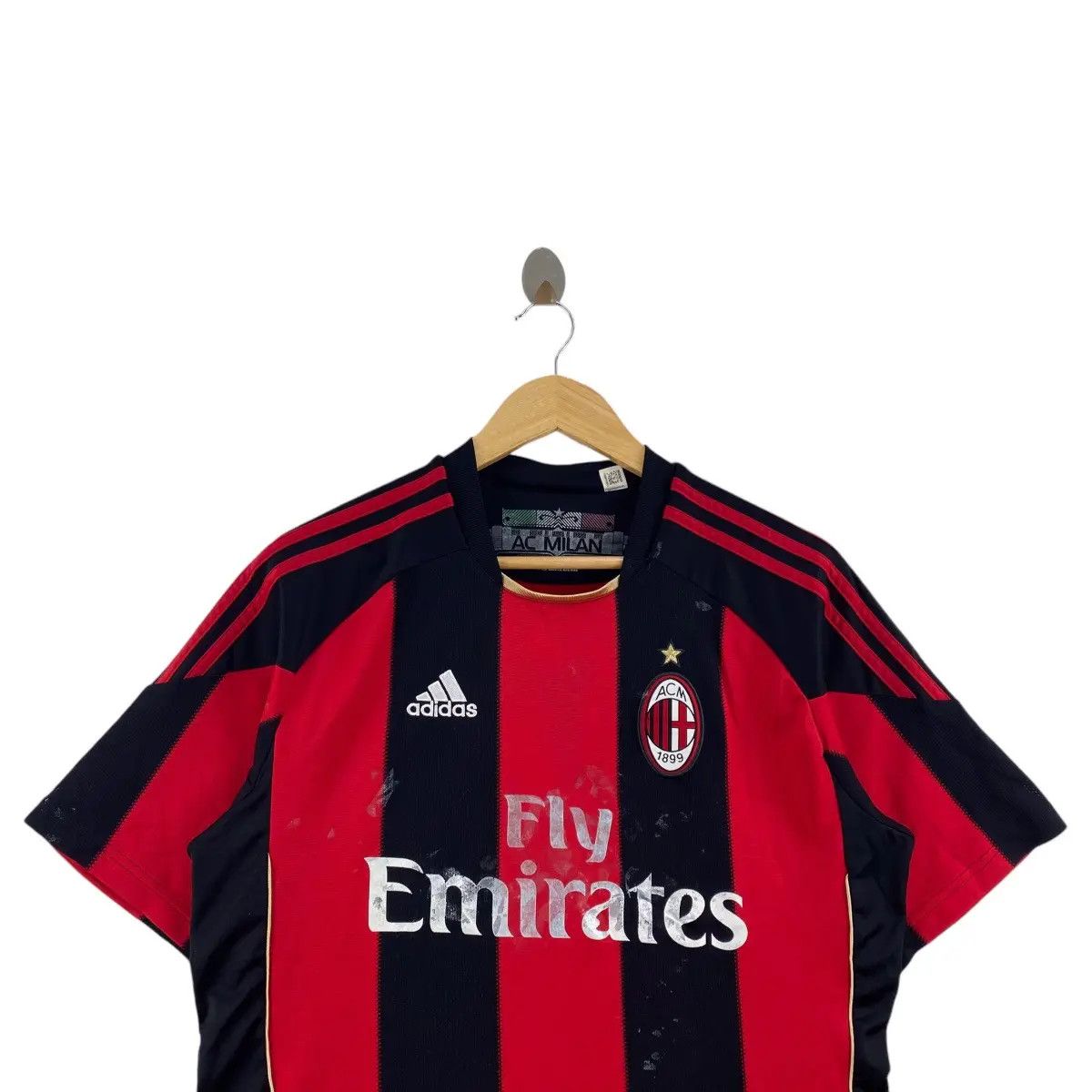 Adidas Vintage ADIDAS x AC MILAN 2010/2011 Season Jersey Tee Shirt Size US M / EU 48-50 / 2 - 2 Thumbnail