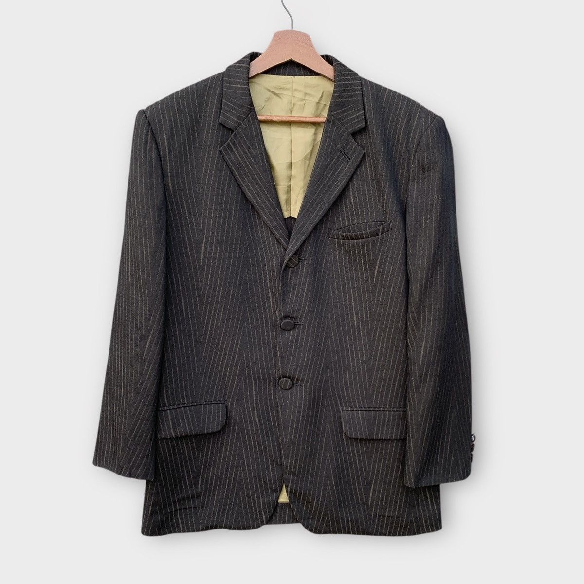 Jean Paul Gaultier JEAN PAUL GAULTIER STRIPE WOOL COAT BLAZER Size US M / EU 48-50 / 2 - 3 Thumbnail