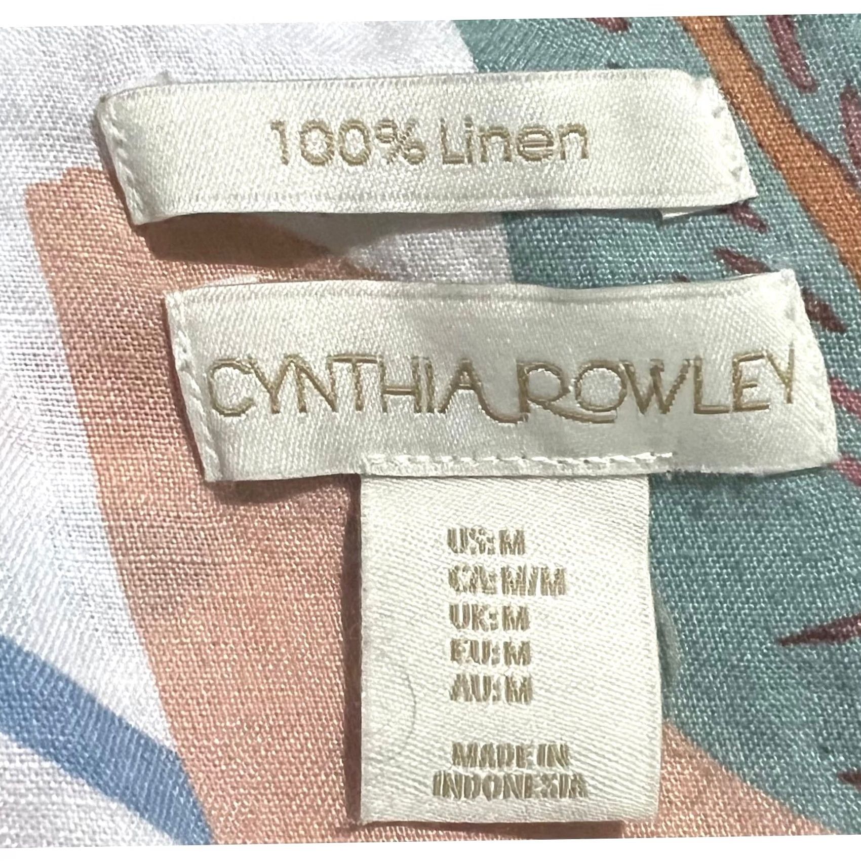 Cynthia Rowley VINTAGE Cynthia Rowley Tropical Print 100% Linen Button Up Top Women’s Sz L Shirt Women Tropical 90s Mens? Size M / US 6-8 / IT 42-44 - 6 Thumbnail