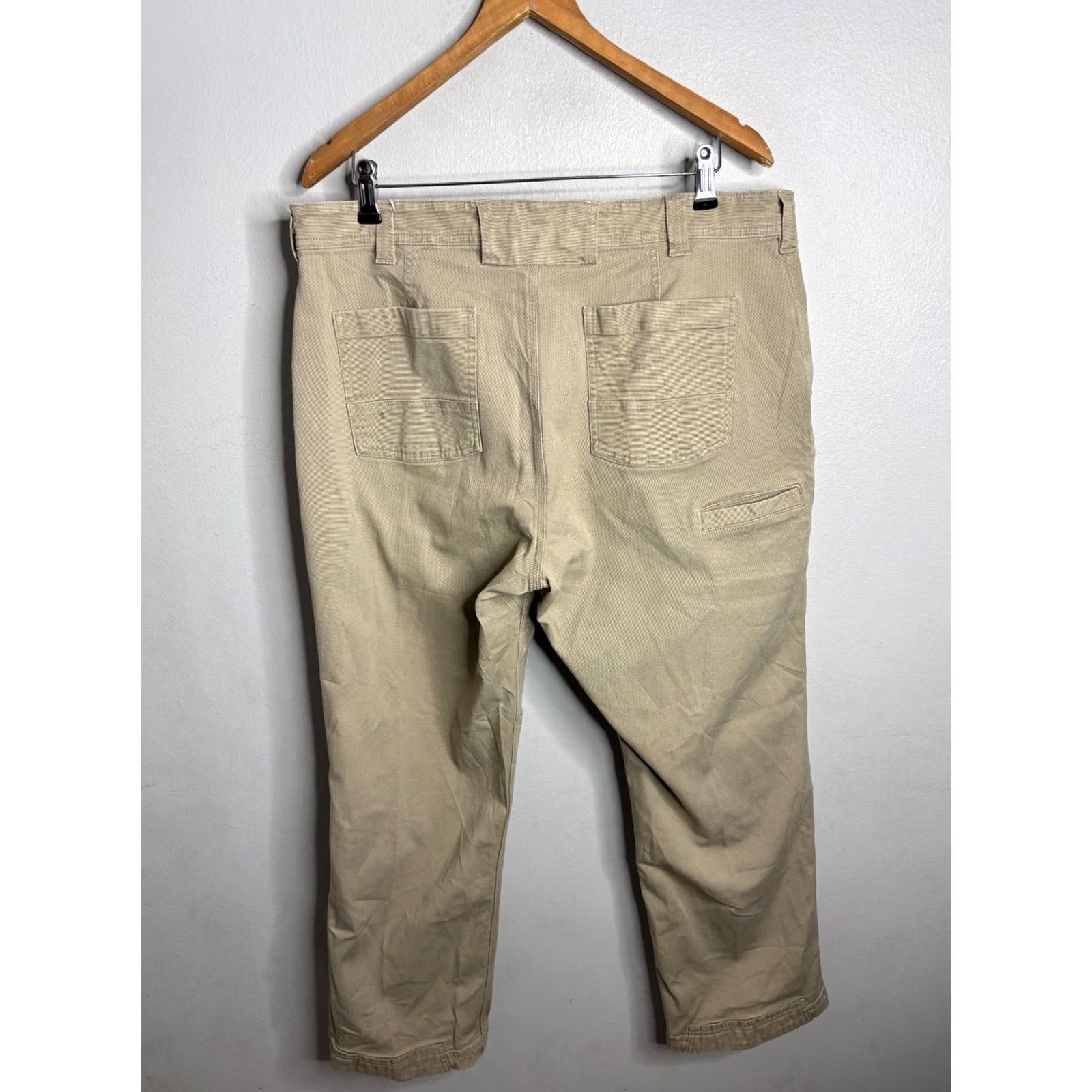 Vintage Duluth Trading Flex Fire Hose Work Pants Men 38x30 Beige Canvas Carpenter Stretch Pockets Logo USA 5086 Size US 38 / EU 54 - 4 Thumbnail