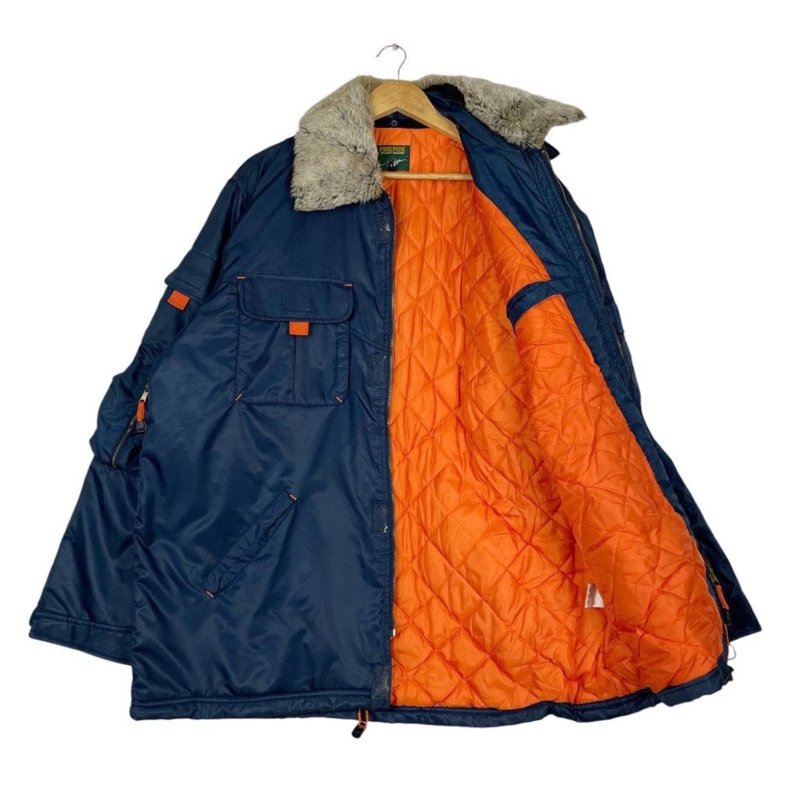Japanese Brand × Vintage 💥FIRE FOX UTILITY FUR COLLAR NYLON JACKET Size US XL / EU 56 / 4 - 9 Thumbnail