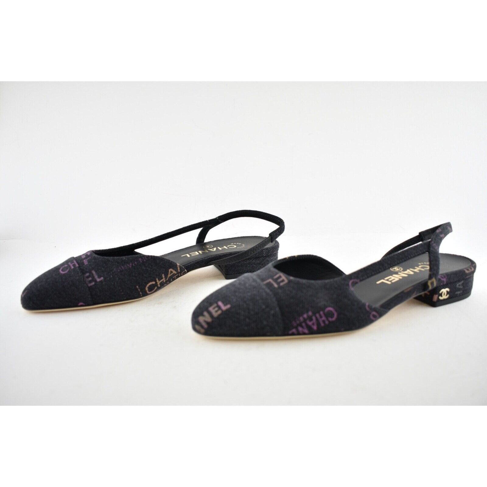 Chanel 22P Mademoiselle Coco Sling Denim Slingback Ballet Flat 37 Size US 7 / IT 37 - 10 Thumbnail