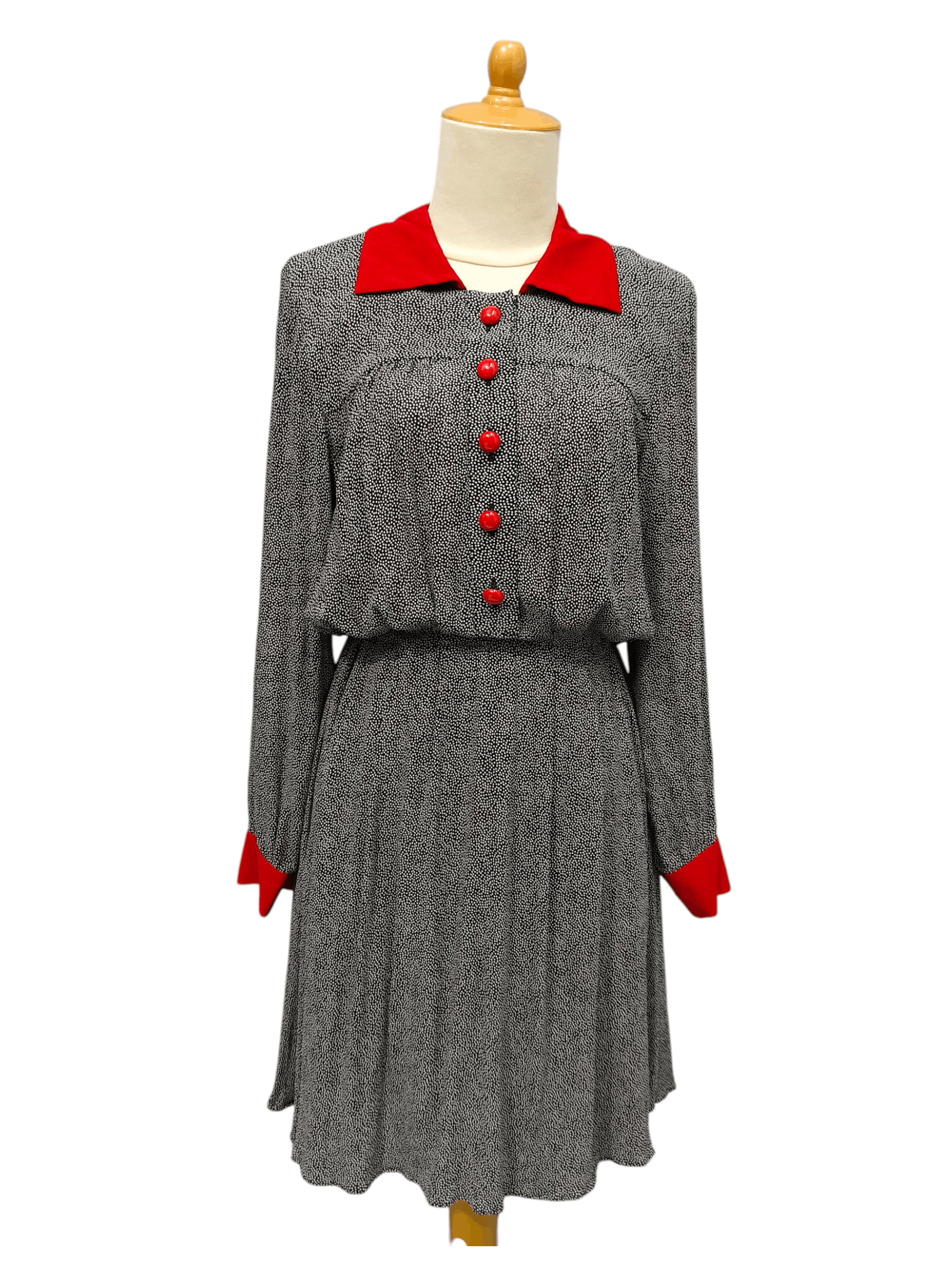 Yves Saint Laurent 80s Yves Saint Laurent Archive Polka Dot A Line Rayon Dress Size M / US 6-8 / IT 42-44 - 1 Thumbnail