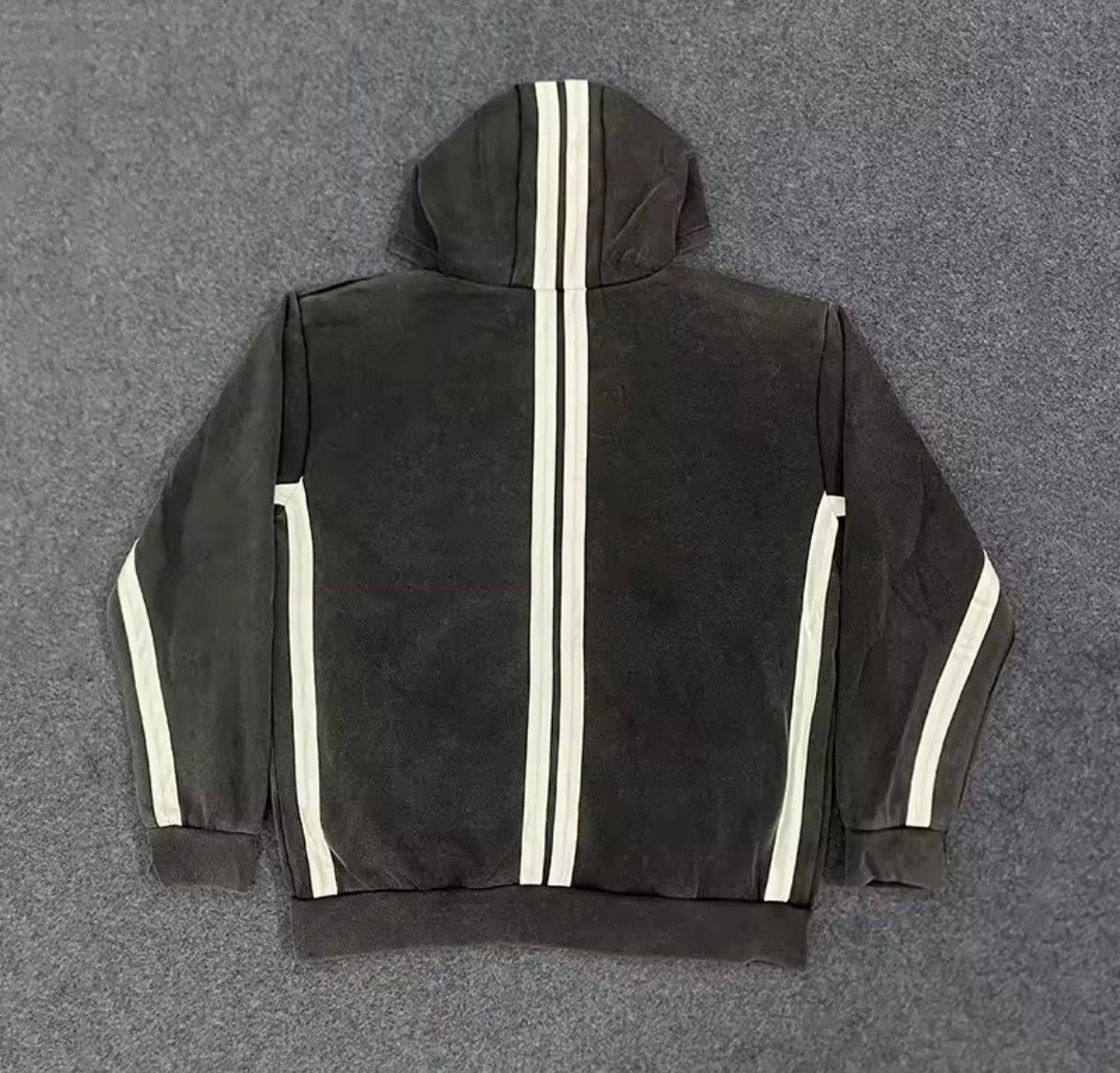 Other Fashion Punk Y2K Retro Vintage Washed Stripe Fur Hoodies Size US M / EU 48-50 / 2 - 3 Thumbnail