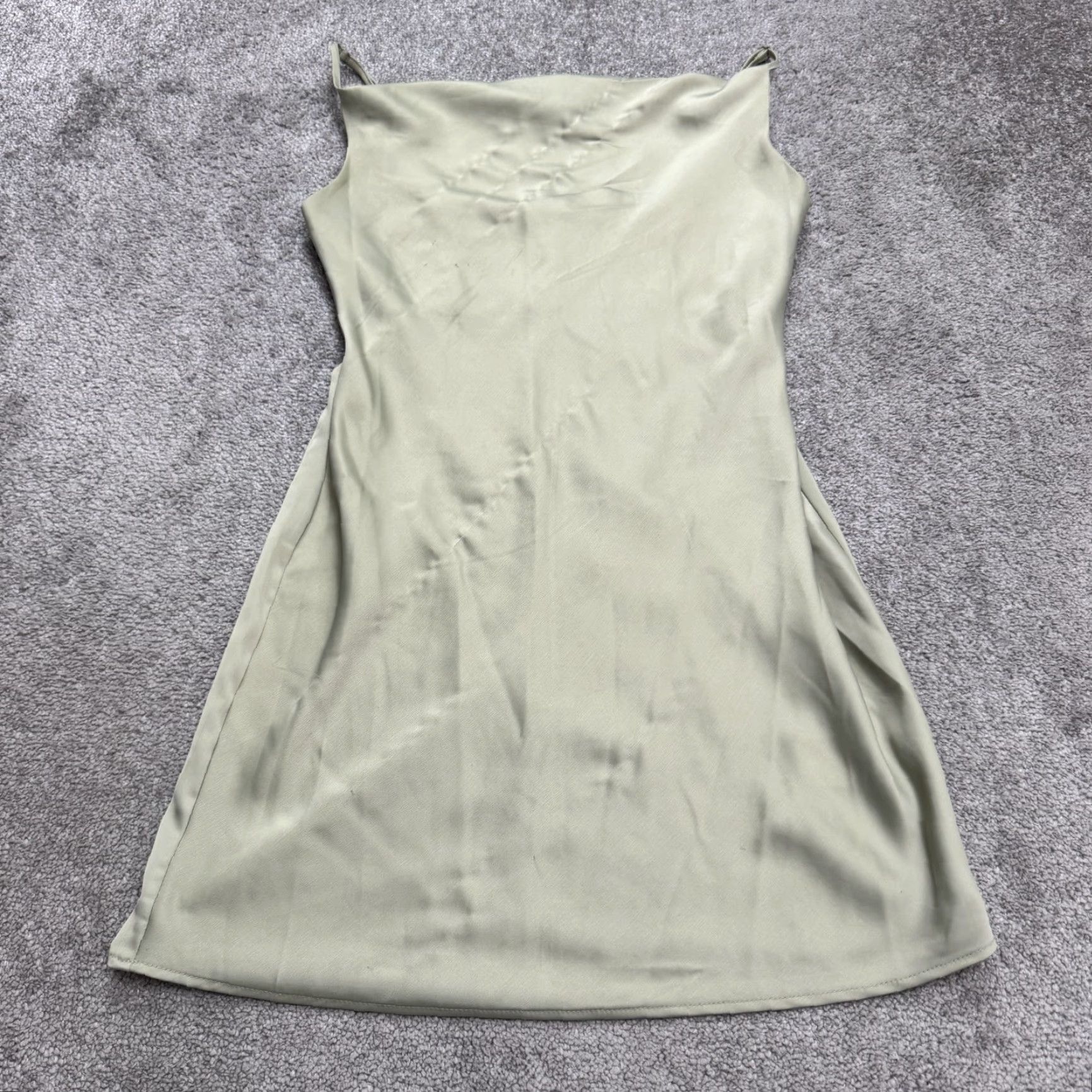 Urban Outfitters Urban Outfitters Dress Womens Medium Sage Green Satin Cowl Neck MiniSlip Tank Size M / US 6-8 / IT 42-44 - 2 Thumbnail