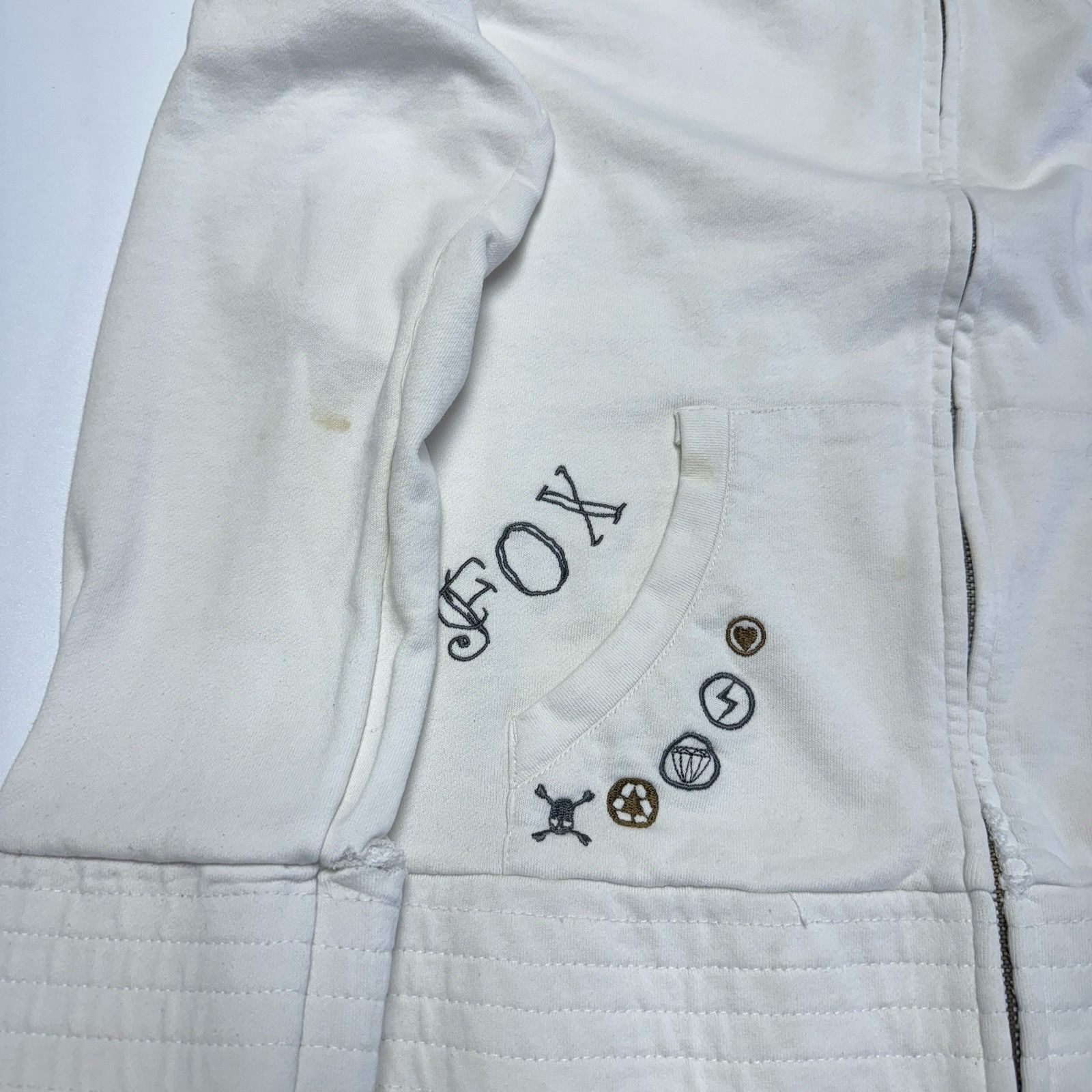 Fox Racing Fox Racing Hoodie Girls XL White Full Zip Y2K Grunge Sweatsh Size XL / US 12-14 / IT 48-50 - 8 Thumbnail