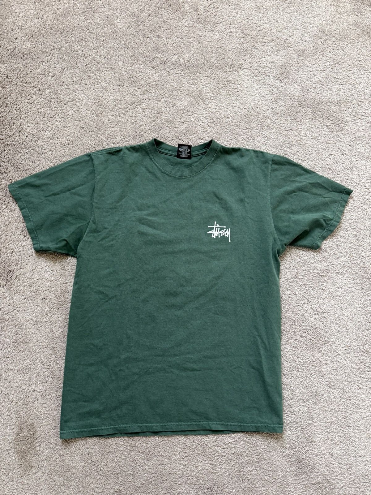 Stussy Green Stussy Pigment Dyed Tee Size Medium Size US M / EU 48-50 / 2 - 2 Thumbnail