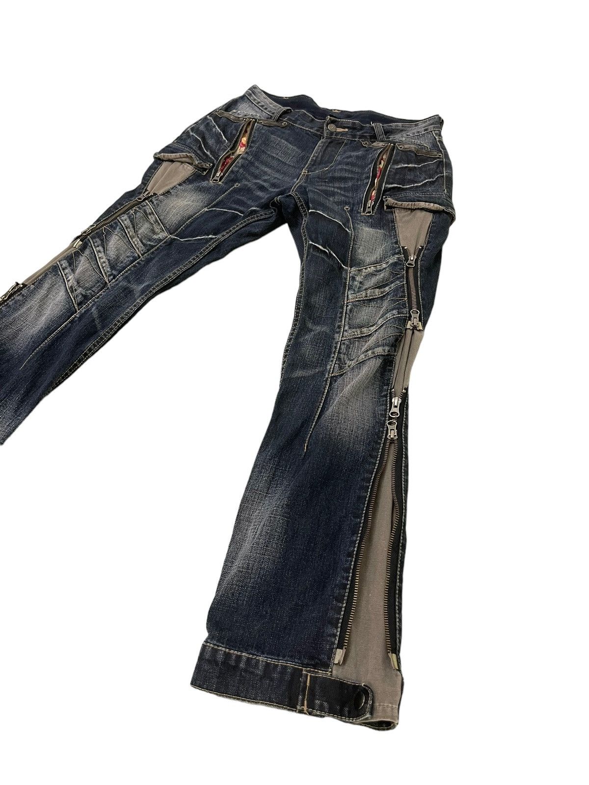 PPFM Slim Jeans PPFM Japan Multizipped Faded 8🟦4 Size US 32 / EU 48 - 3 Thumbnail