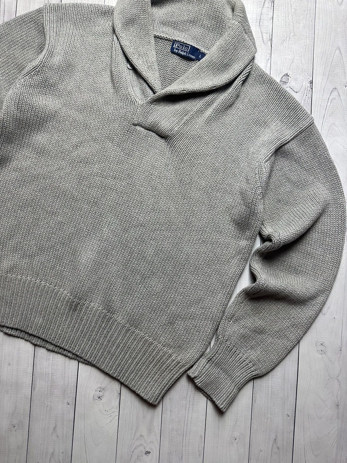 Polo Ralph Lauren × Vintage Vintage Ralph Lauren Sweater size L logo grey Size US L / EU 52-54 / 3 - 2 Thumbnail