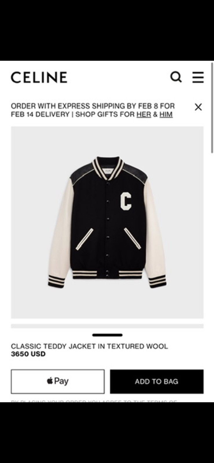 Celine Celine "C" teddy jacket Size US L / EU 52-54 / 3 - 9 Thumbnail