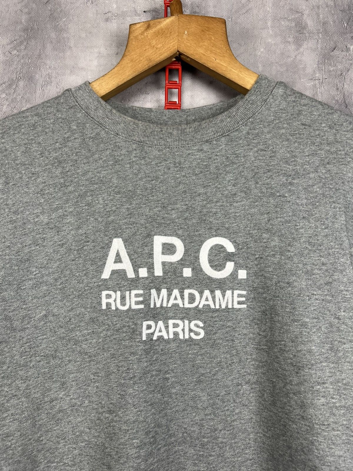 A.P.C. APC Grey Pullover Sweatshirt Embroidered Logo Size M Size US M / EU 48-50 / 2 - 2 Thumbnail