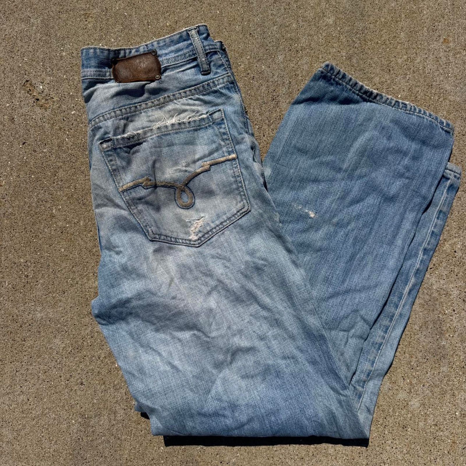 Ecko Unltd. Y2K Embroidered Ecko Distressed Jeans 32x32 Size US 32 / EU 48 - 1 Thumbnail