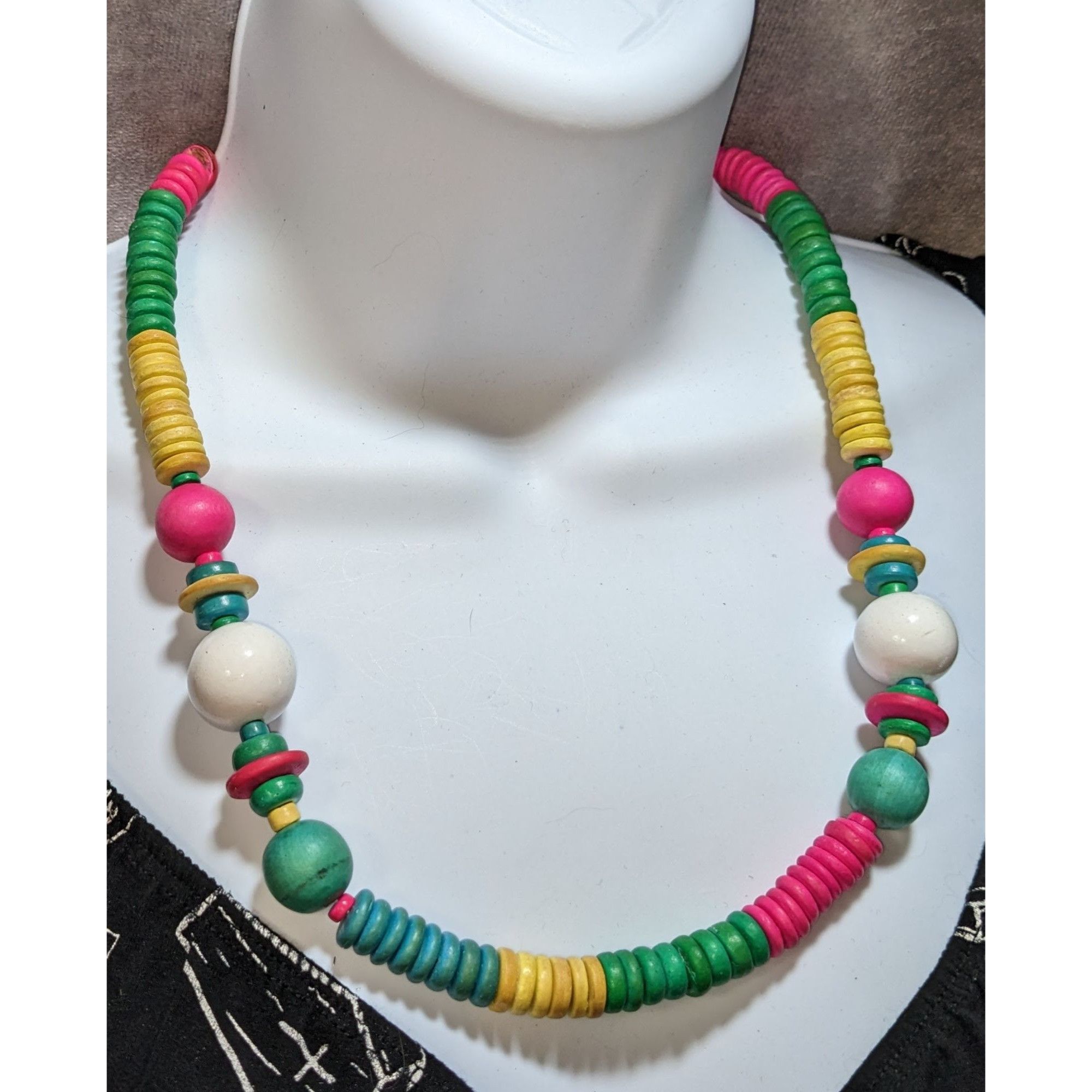 Other Vintage Rainbow Wood Beaded Necklace Size ONE SIZE - 1 Thumbnail