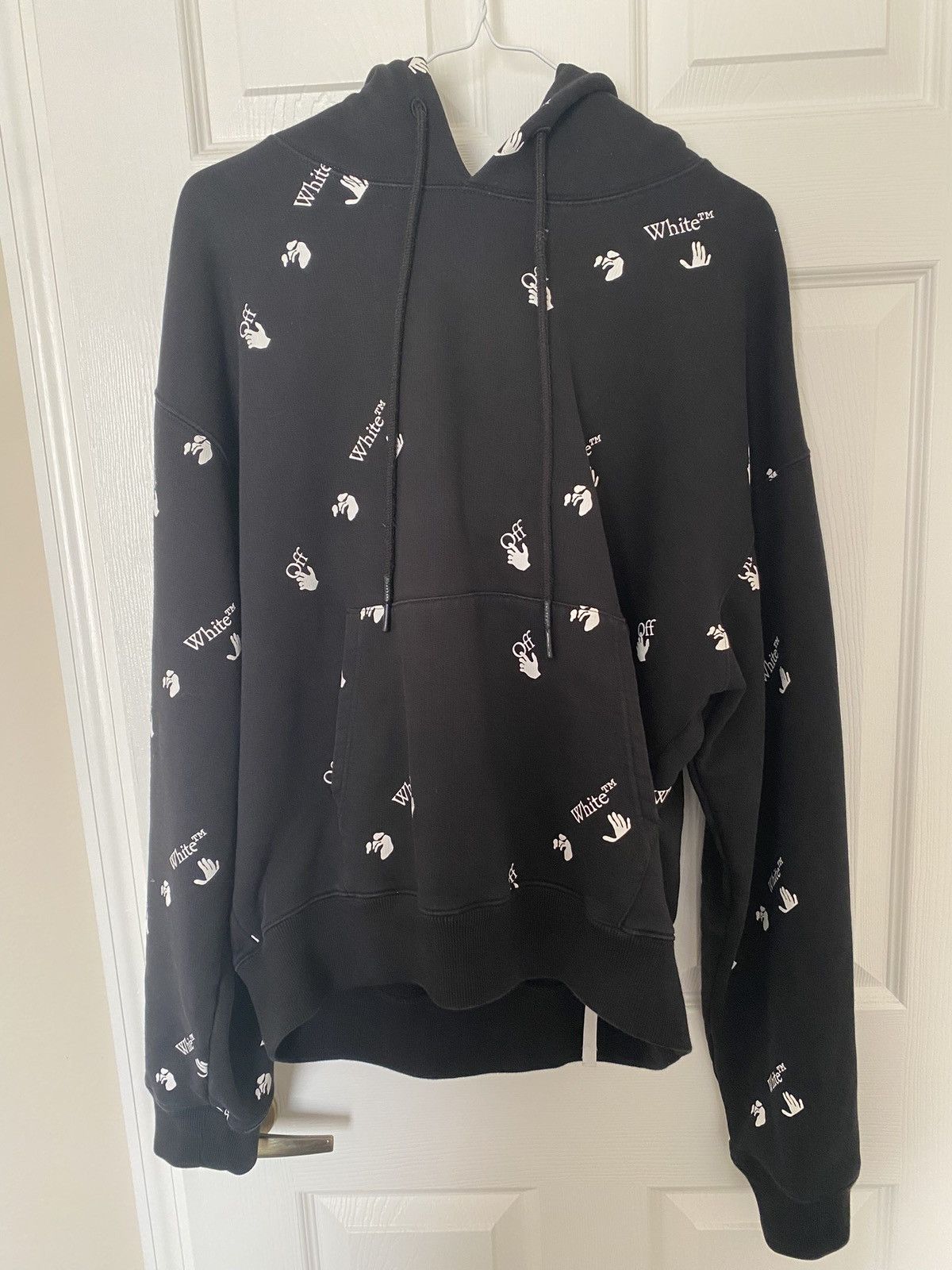Off-White Off-White All Over Logo Black Hoodie Size Medium Size US M / EU 48-50 / 2 - 1 Thumbnail