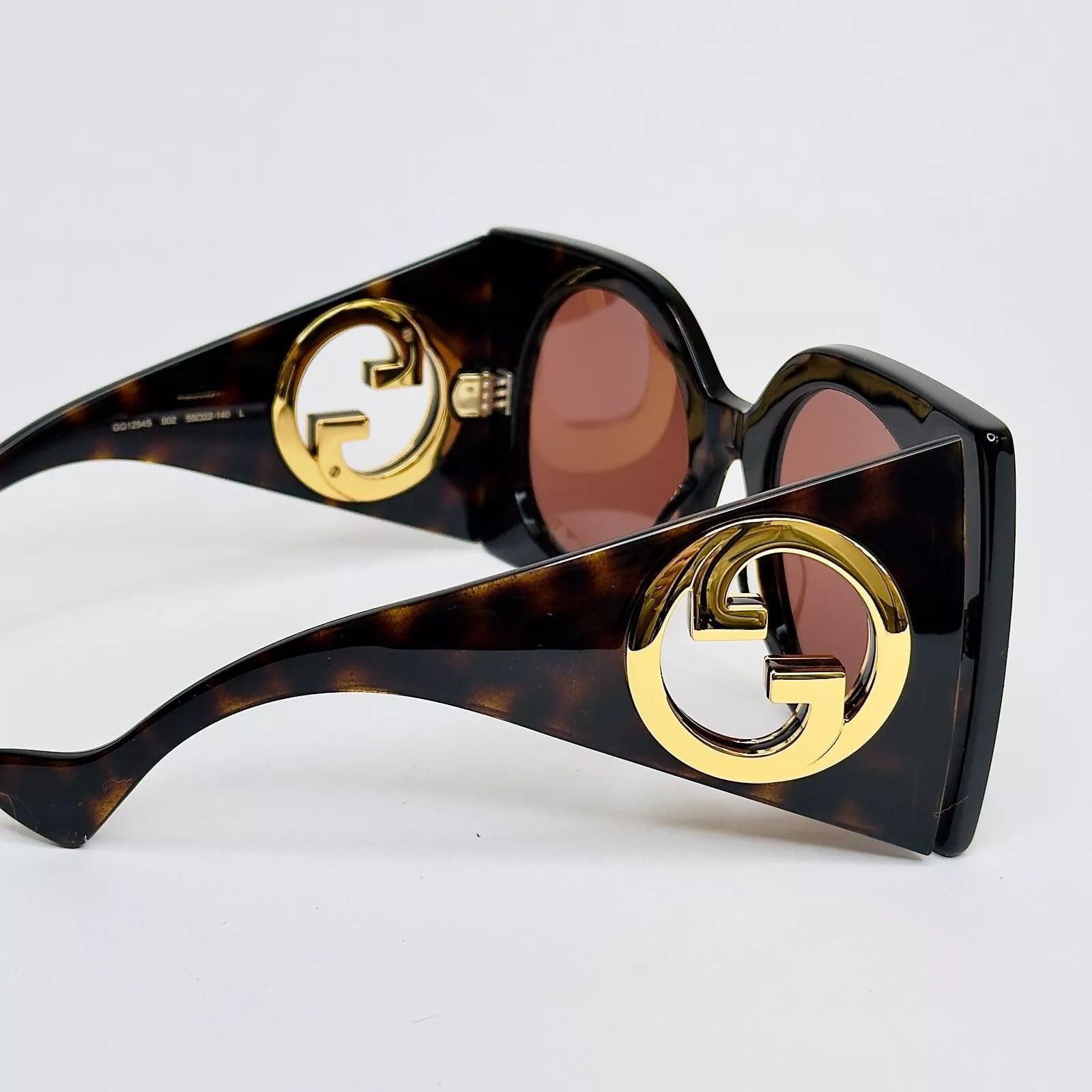 Gucci GUCCI 1254 Brown Gold Logo Gg1254S Oversized Mask Flat 002 Size ONE SIZE - 2 Thumbnail