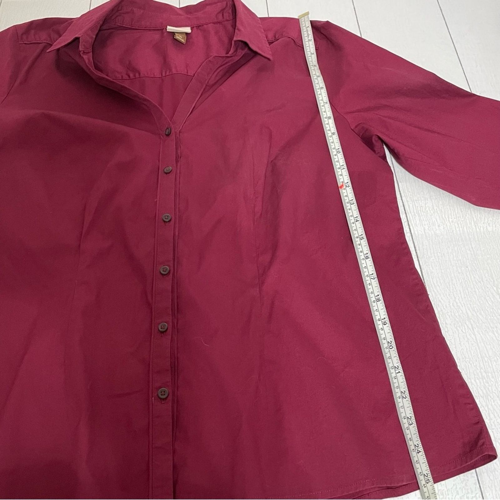 Sonoma SONOMA Wine Colored Long Sleeve Button Up Shirt Size XL NWT Size XL / US 12-14 / IT 48-50 - 2 Thumbnail