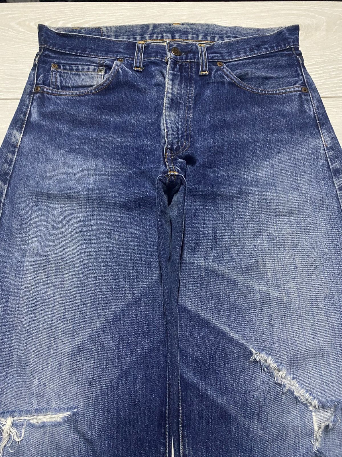 Levi's Levis Big E 551zxx 90s Vintage Zipper Baggy Jeans Size US 31 - 3 Thumbnail