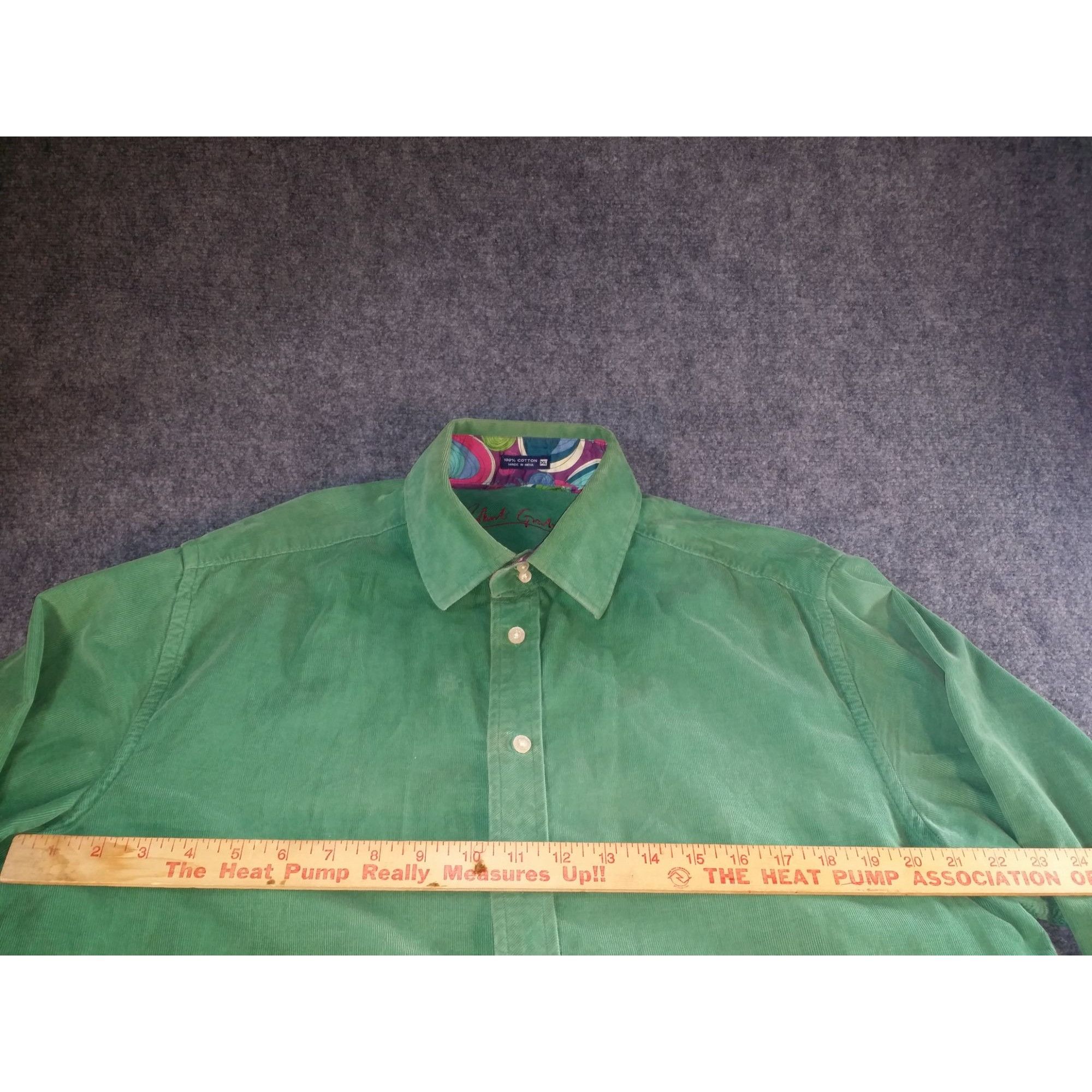Robert Graham Robert Graham Corduroy Button Up Shirt Men Sz XL Green Desig Size US XL / EU 56 / 4 - 4 Thumbnail