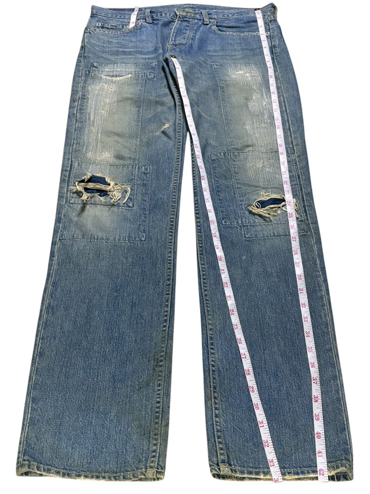 Hysteric Glamour × Japanese Brand Vintage Hysteric Glamour Mud Wash Patched Distressed Jean Size US 33 - 13 Thumbnail
