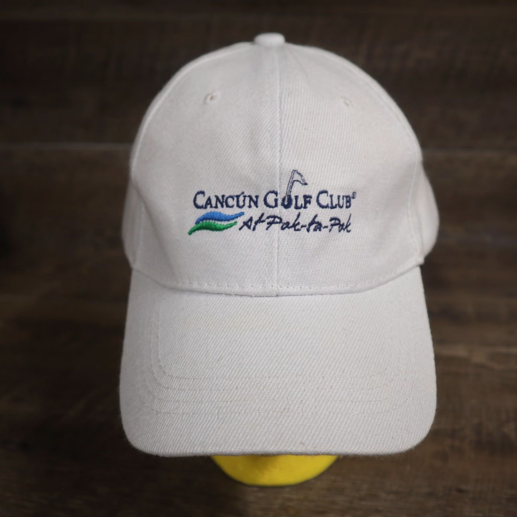 Vintage Cancun Golf Club Hat Mens Adjustable Beige Cap Golf Hat / Cancun Golf Club At Pak-Ta-Pak Hat Cap Adult Adjustable Strapback Size ONE SIZE - 2 Thumbnail
