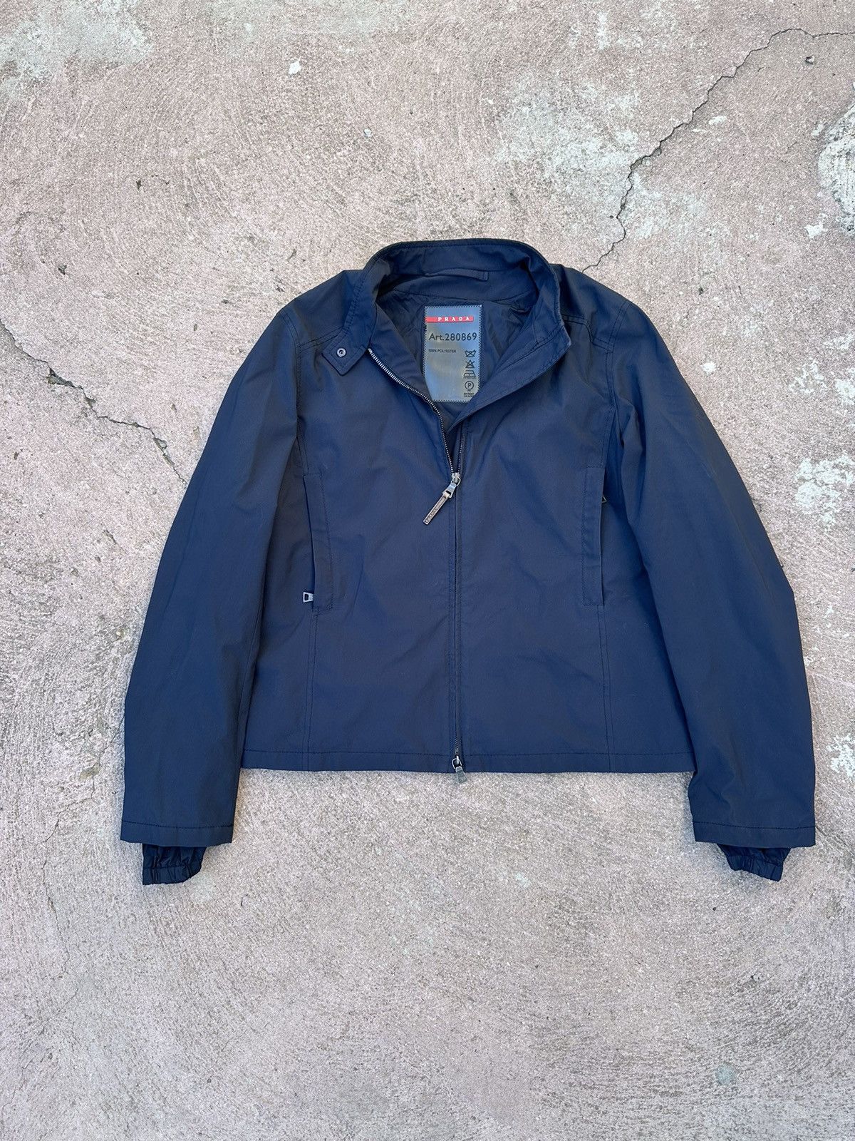 image of Prada Navy Nylon Jacket, Men's (Size Small)