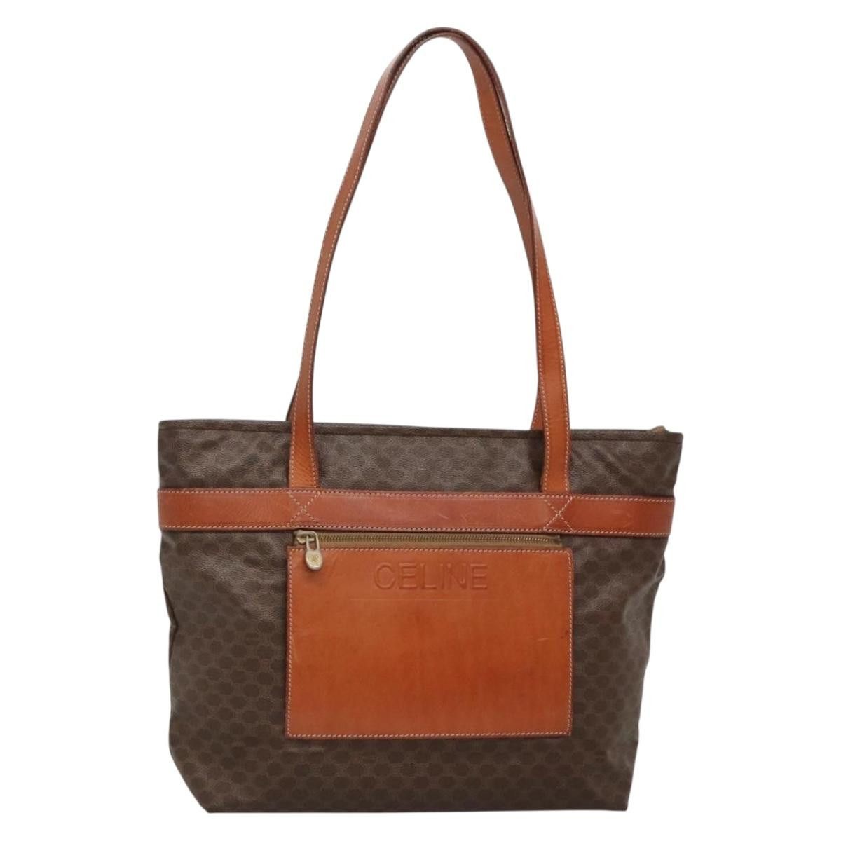 Celine CELINE Macadam Canvas Tote Bag Pvc Leather Brown Gold Size ONE SIZE - 1 Thumbnail