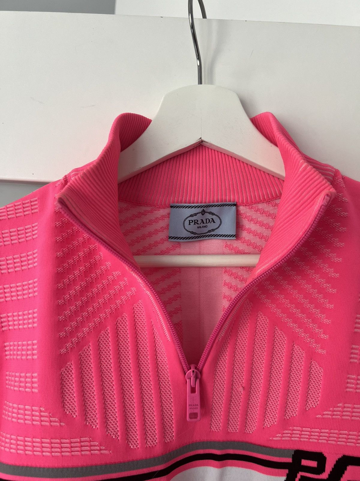 Prada Pink Prada Techno Technical Knit Zip Up Size L / US 10 / IT 46 - 7 Thumbnail