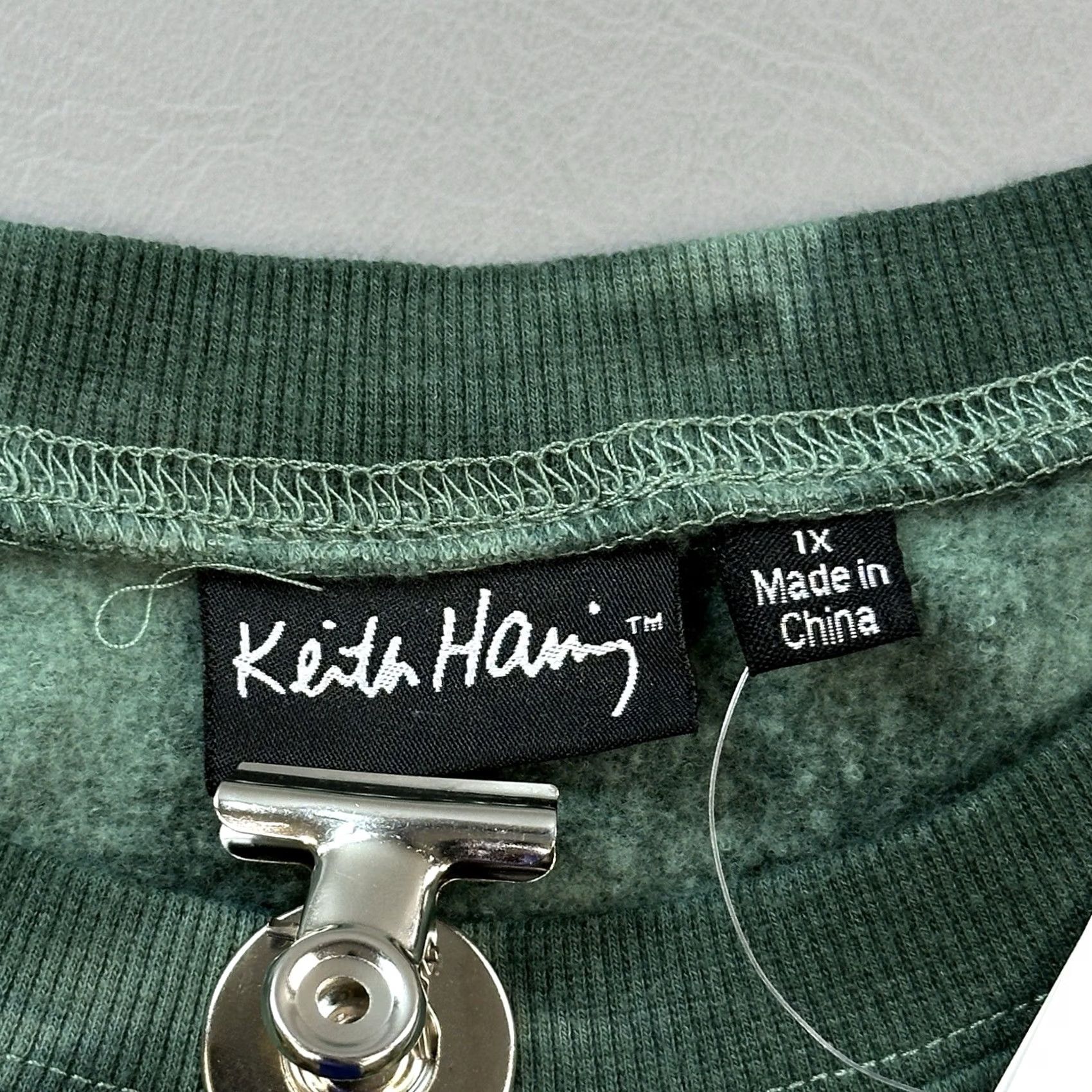 Vintage Keith Haring Sweatshirt Women’s 1X Green Tie Dye Wide Rib Crewneck Pullover NWT Size XL / US 12-14 / IT 48-50 - 2 Thumbnail